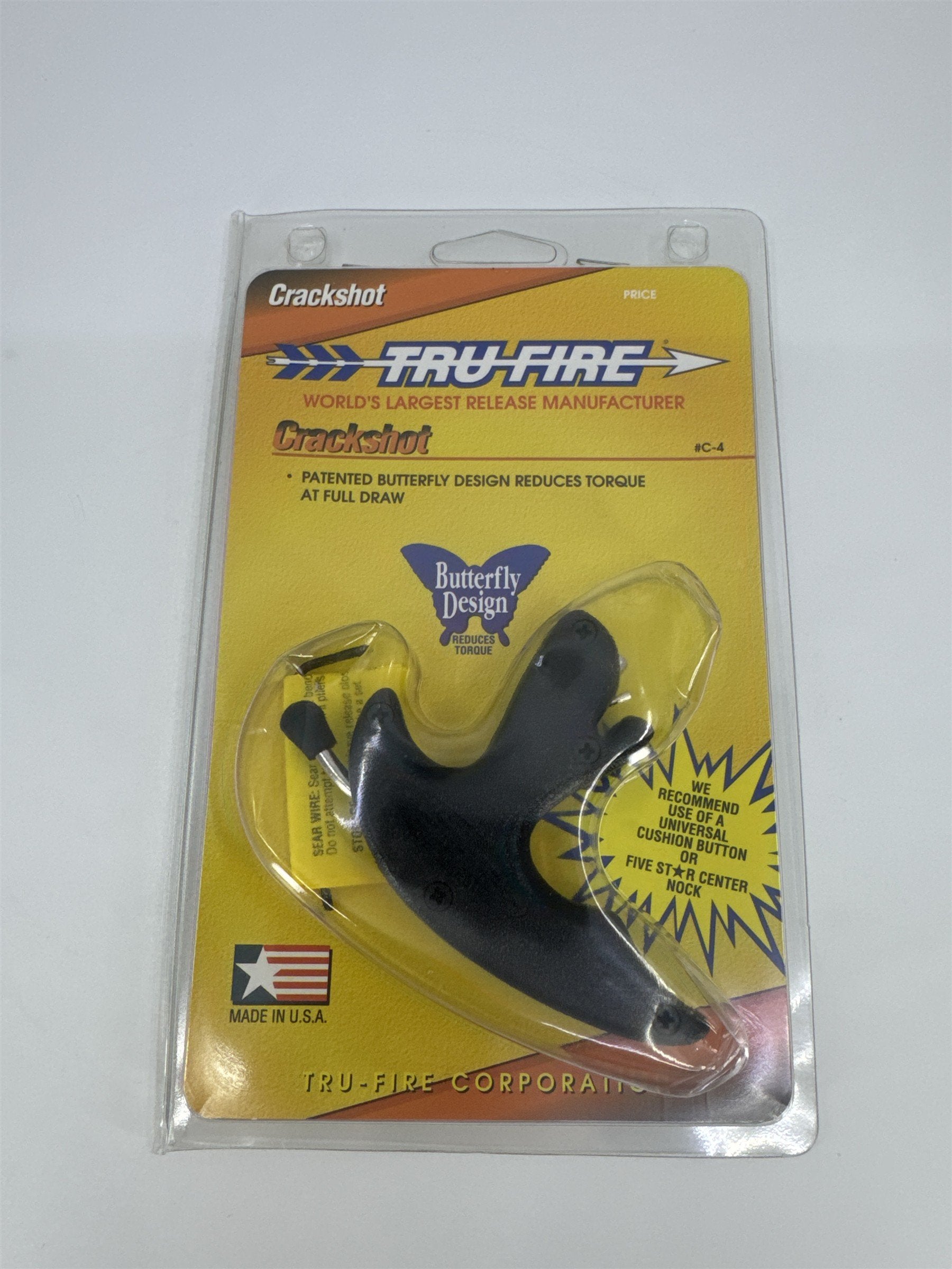 Vintage Tru Fire Crackshot Archery Hunting Thumb Release Butterfly Design