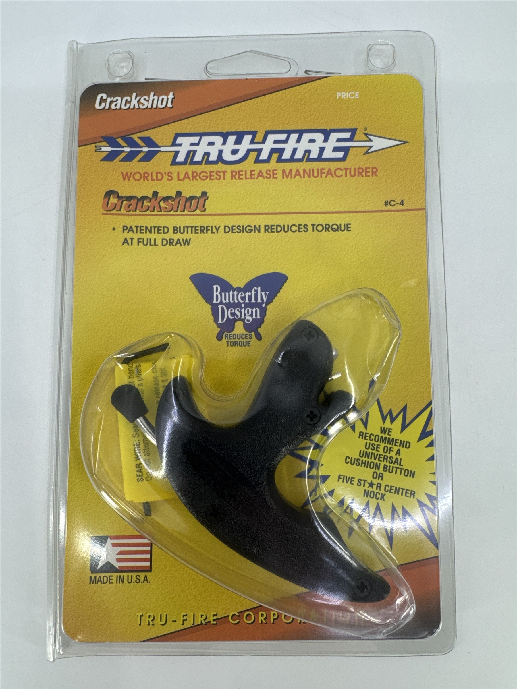 Vintage Tru Fire Crackshot Archery Hunting Thumb Release Butterfly Design