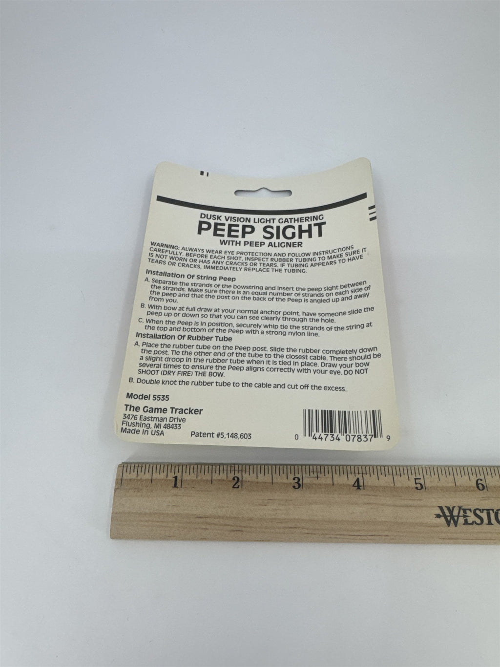 The Game Tracker Dusk Vision Light Gathering Peep Sight New In Packaging
