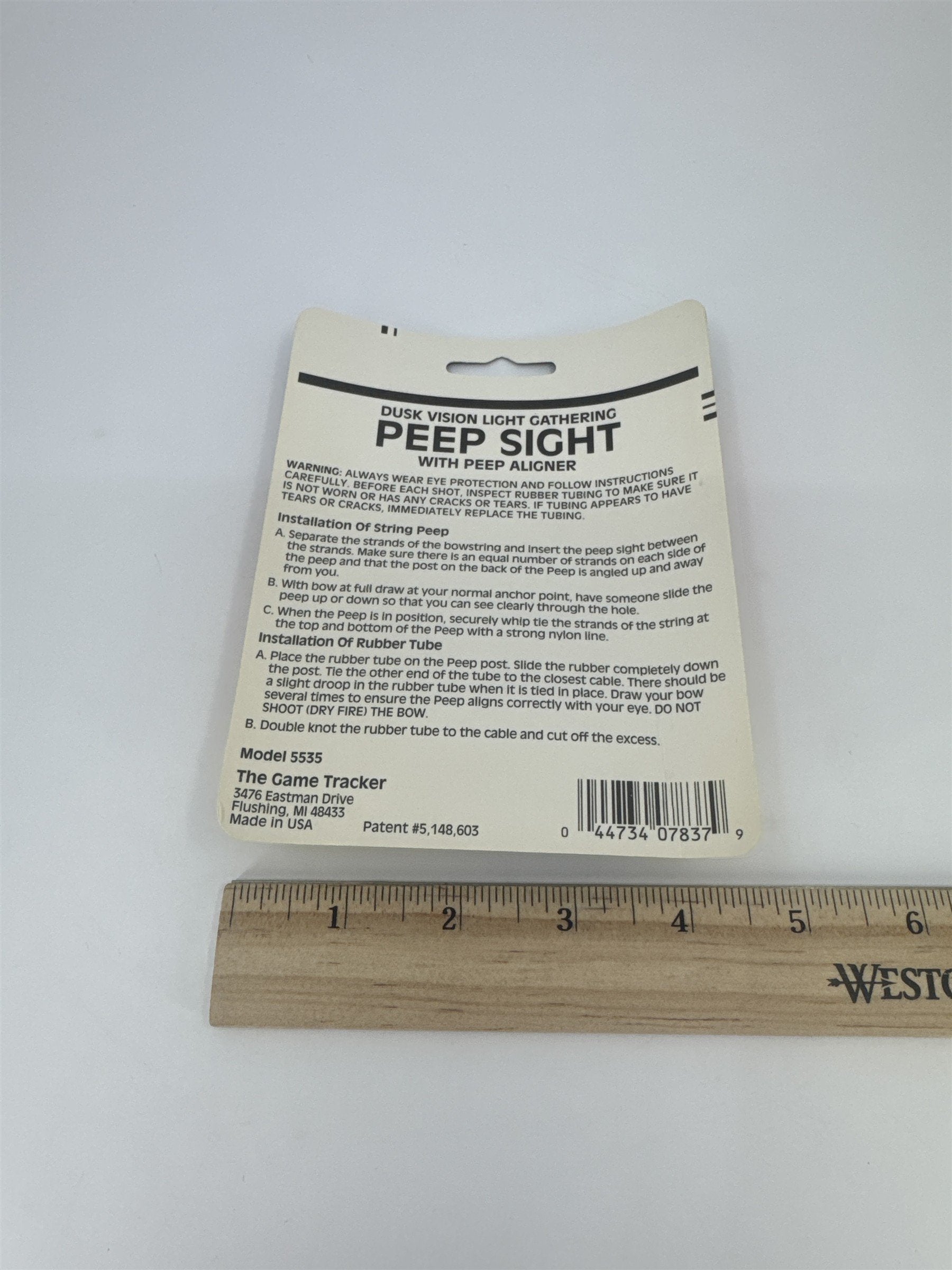 The Game Tracker Dusk Vision Light Gathering Peep Sight New In Packaging