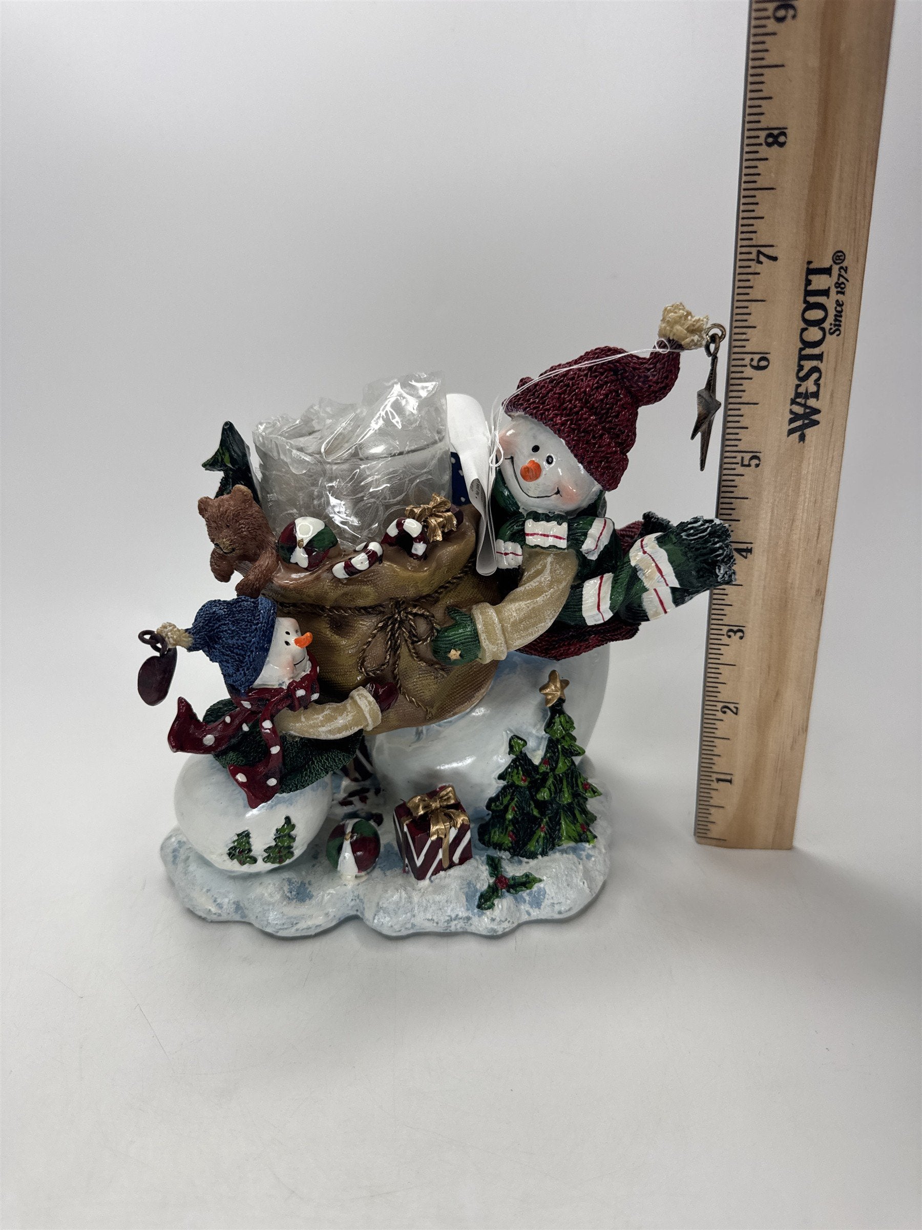Home Interiors Snowman Candle Holder 57038 Christmas Votive Figurine V-13820 NIB