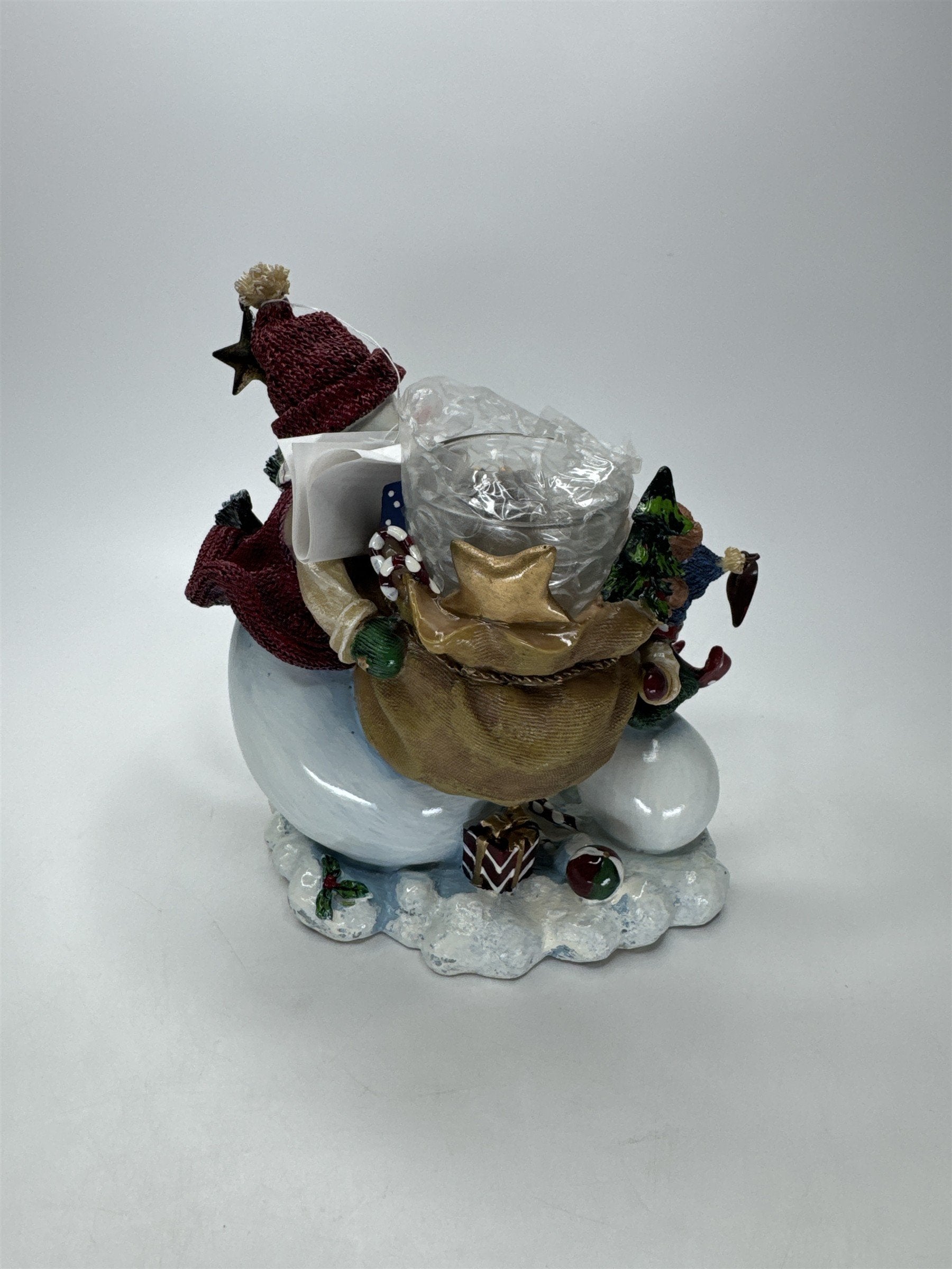 Home Interiors Snowman Candle Holder 57038 Christmas Votive Figurine V-13820 NIB