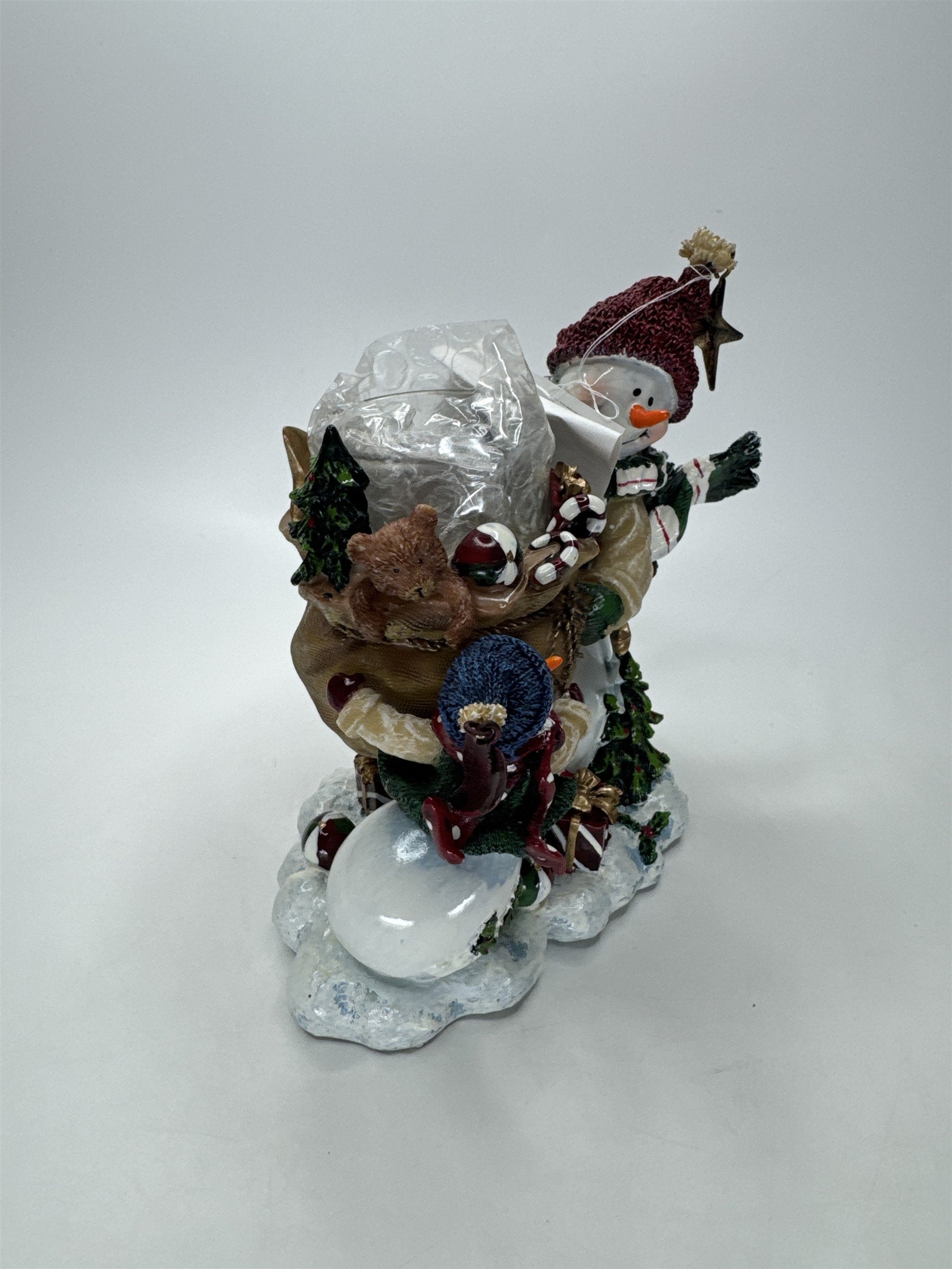 Home Interiors Snowman Candle Holder 57038 Christmas Votive Figurine V-13820 NIB