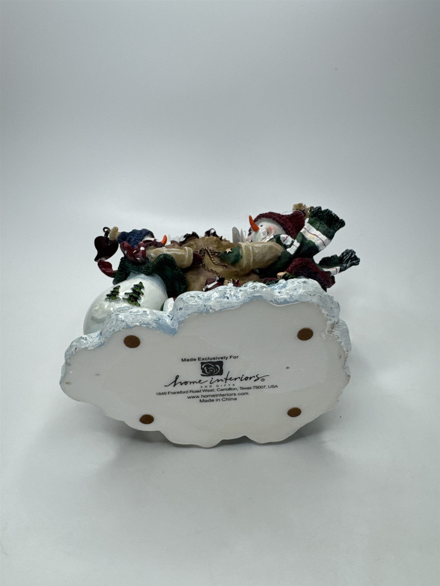 Home Interiors Snowman Candle Holder 57038 Christmas Votive Figurine V-13820 NIB