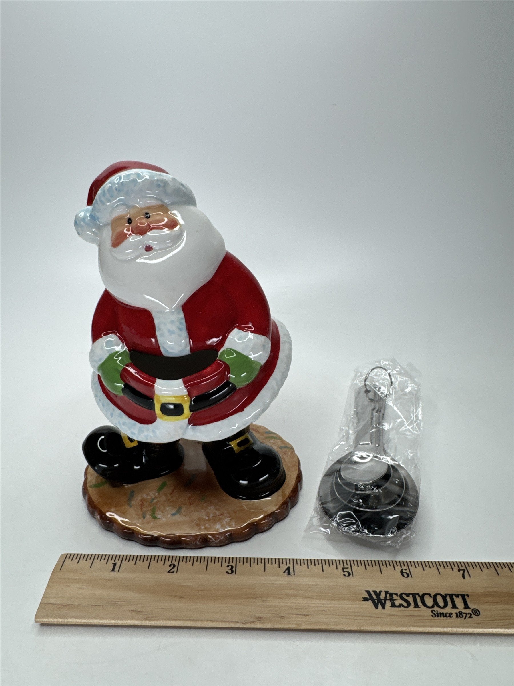 Home Interiors Santa Measuring Spoon Holder Set 59118 Christmas Ceramic NIB