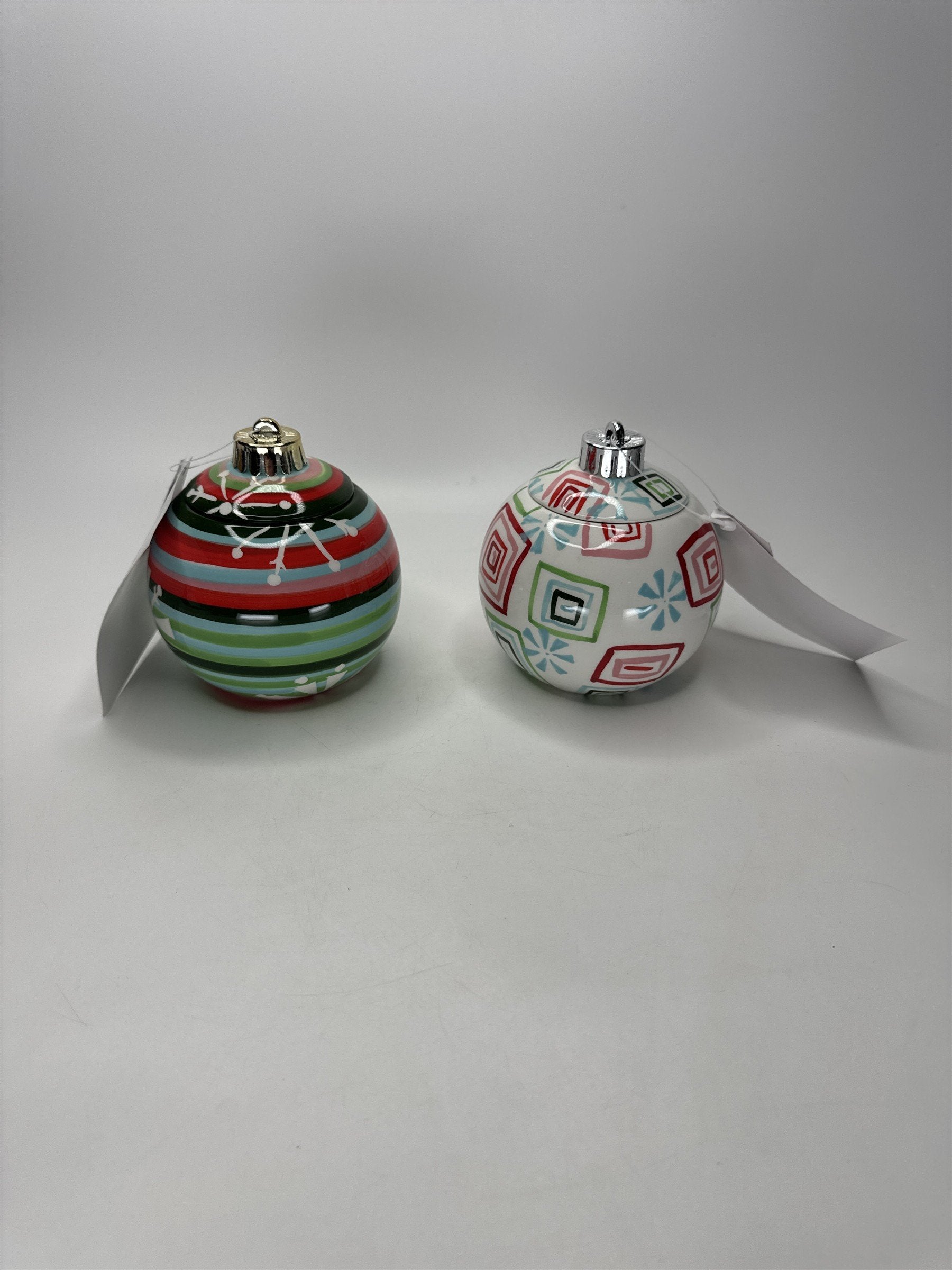 Home Interiors Ornament Tealight Candle Holders 92088 Christmas Ceramic Set 2