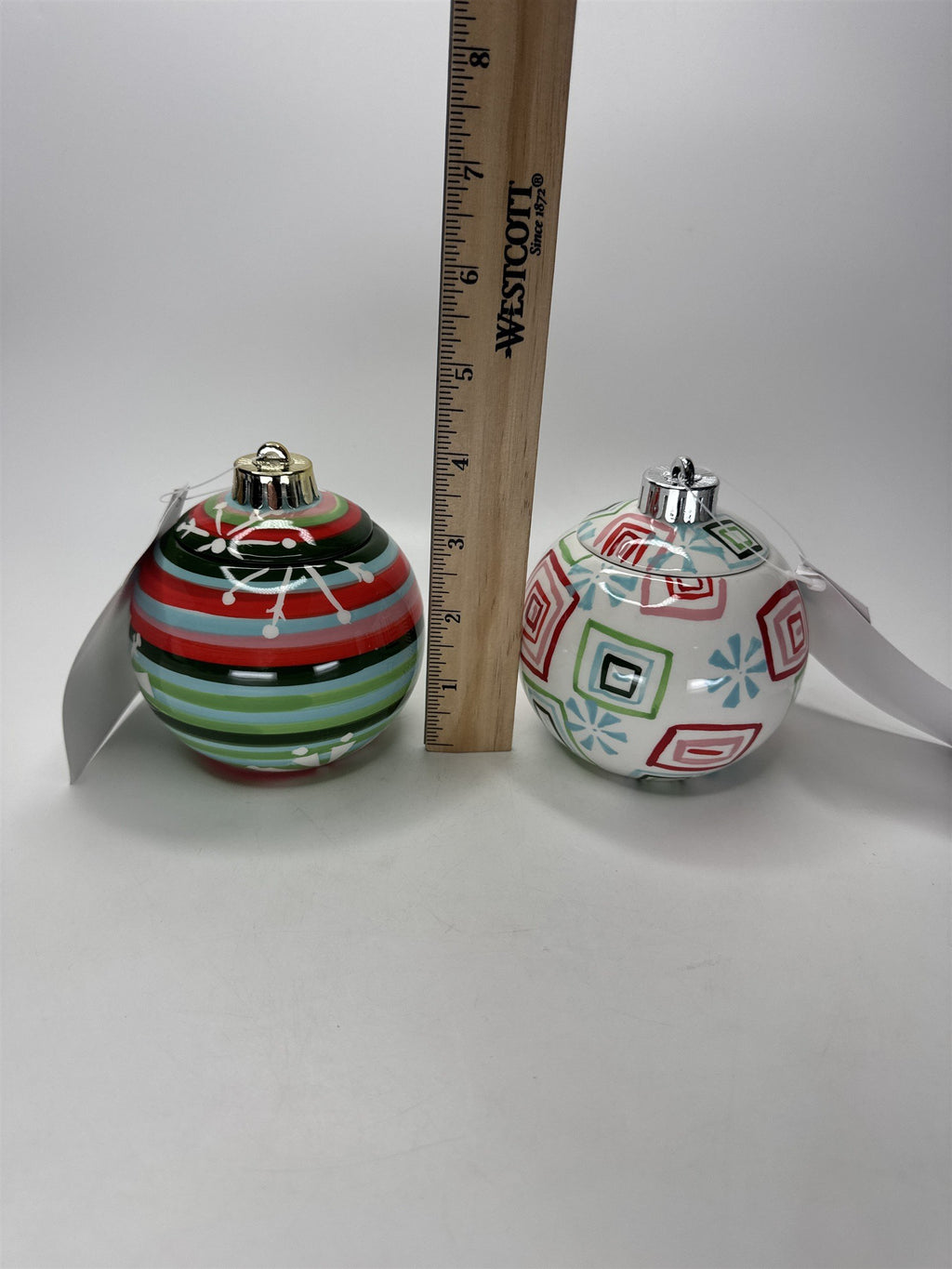 Home Interiors Ornament Tealight Candle Holders 92088 Christmas Ceramic Set 2