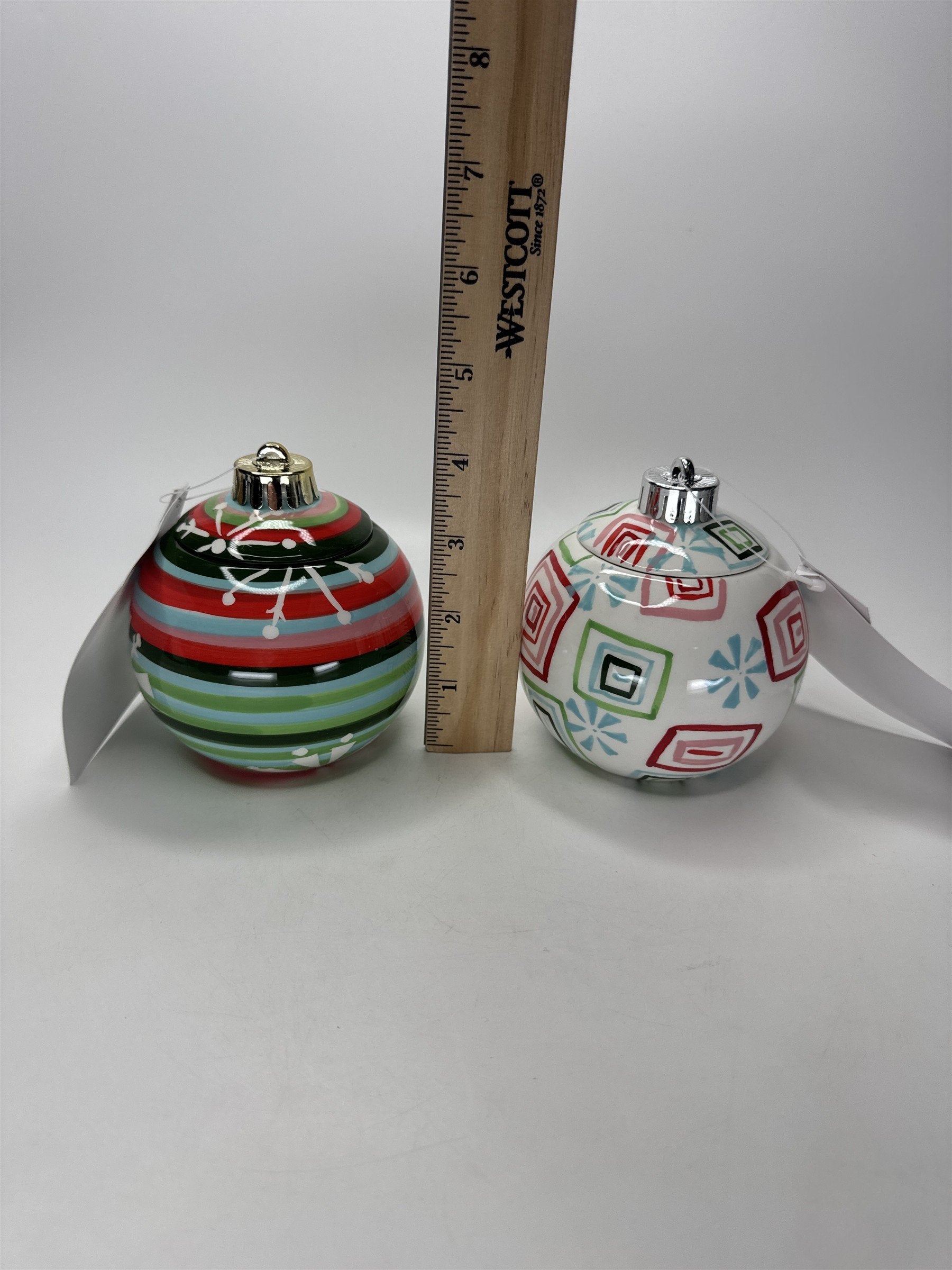 Home Interiors Ornament Tealight Candle Holders 92088 Christmas Ceramic Set 2