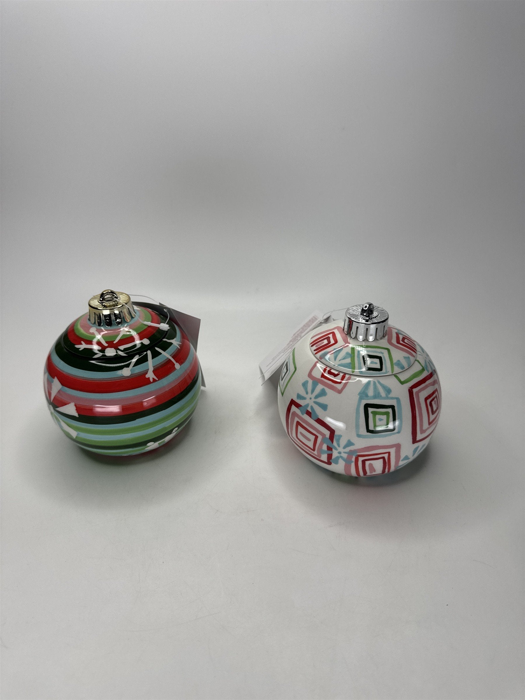 Home Interiors Ornament Tealight Candle Holders 92088 Christmas Ceramic Set 2