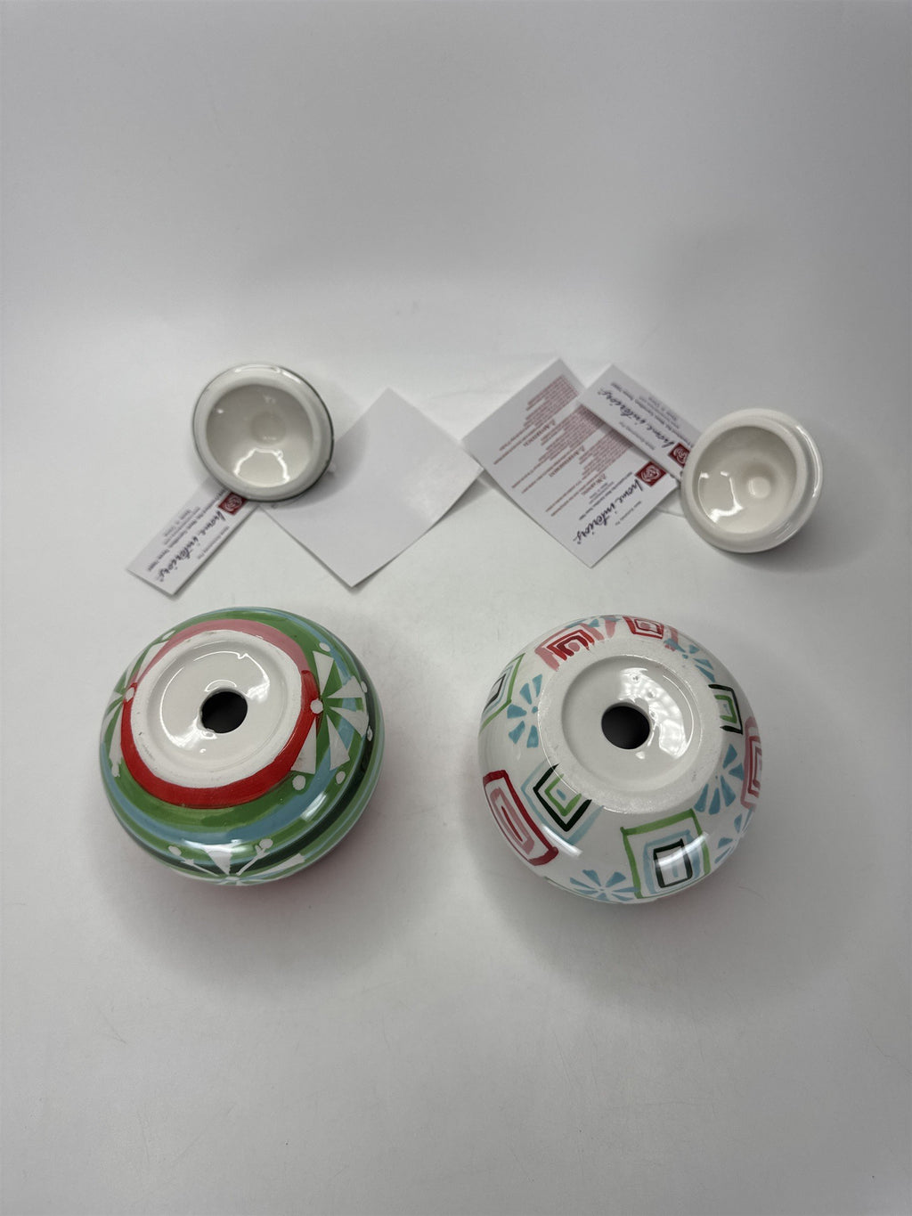 Home Interiors Ornament Tealight Candle Holders 92088 Christmas Ceramic Set 2