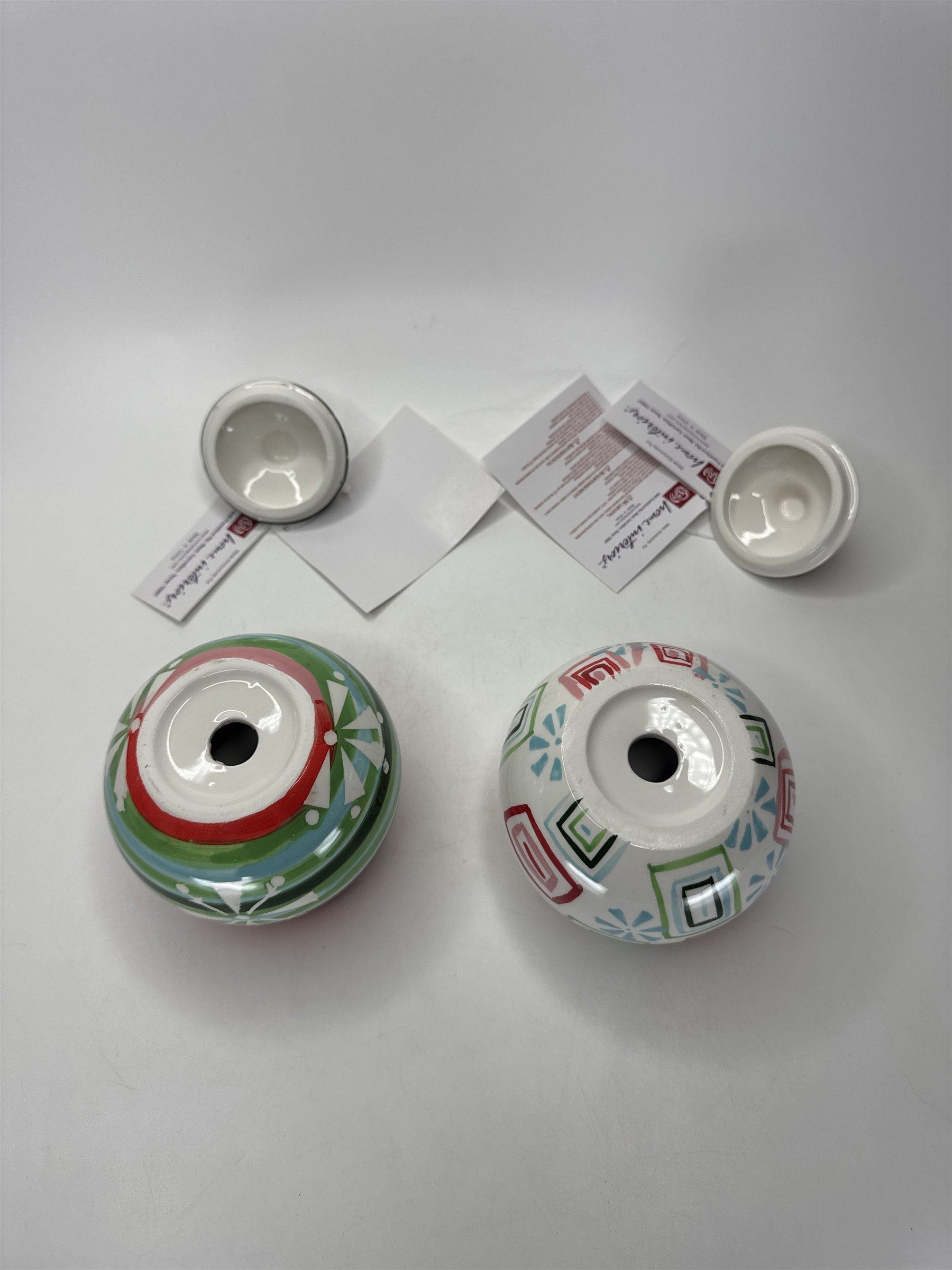 Home Interiors Ornament Tealight Candle Holders 92088 Christmas Ceramic Set 2