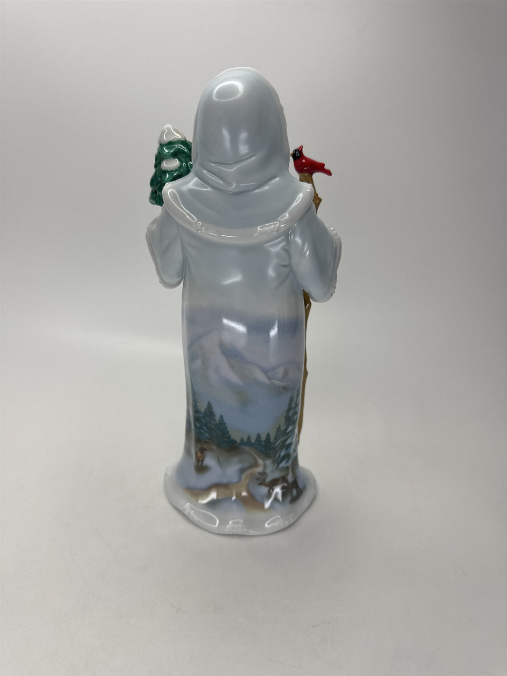 Home Interiors Father Christmas Figurine 58128 Blue Winter Scene Santa Cardinal