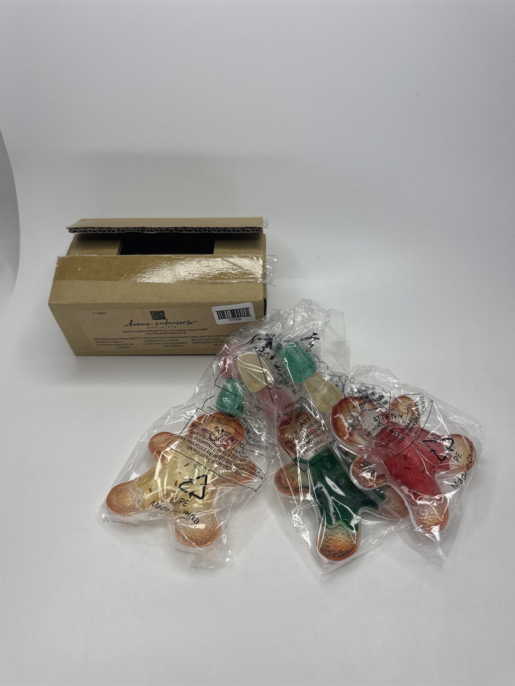 Vintage Home Interiors 57090 Gingerbread Gum Drops Ornament Set 3 New in Box