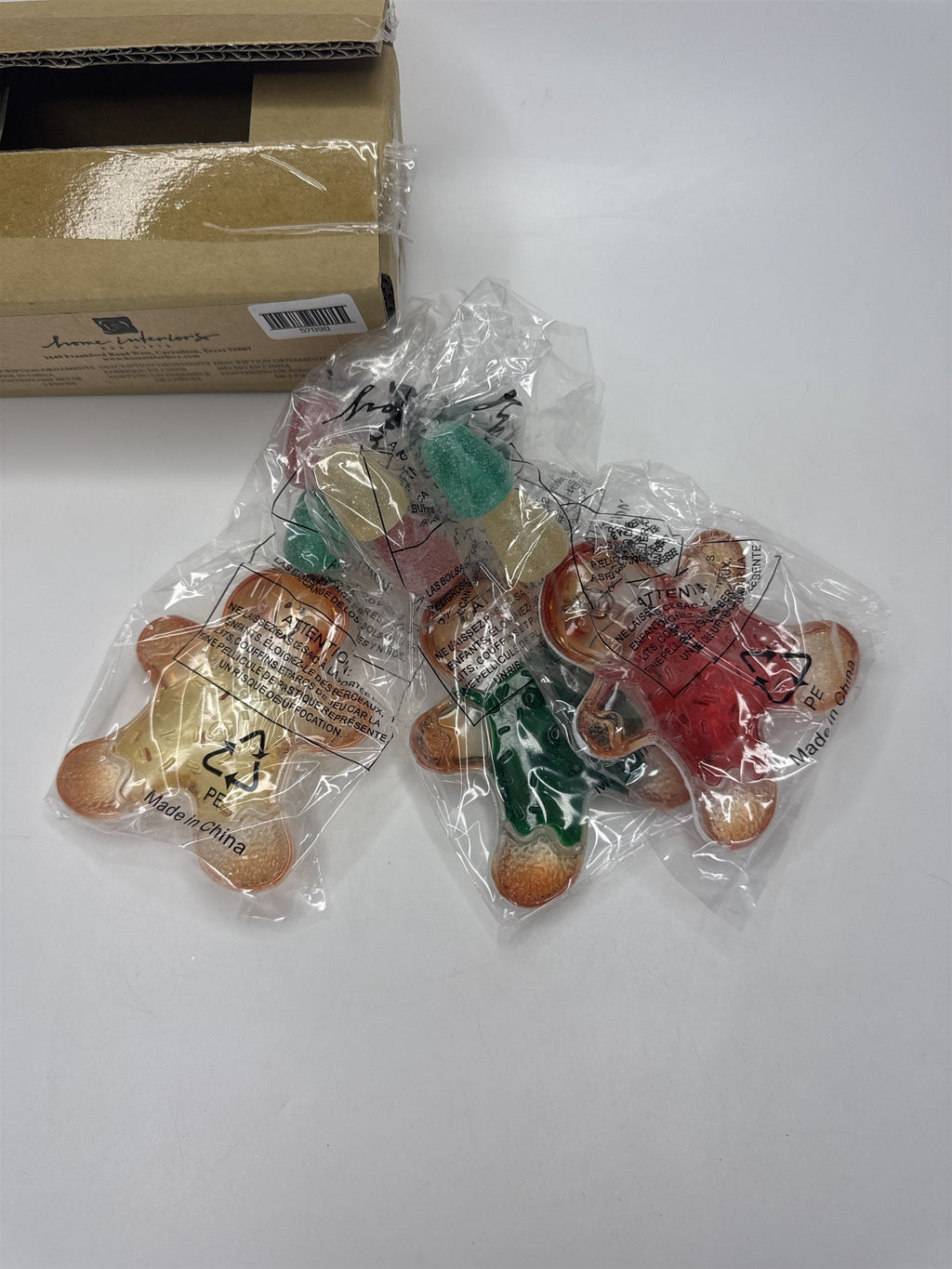 Vintage Home Interiors 57090 Gingerbread Gum Drops Ornament Set 3 New in Box