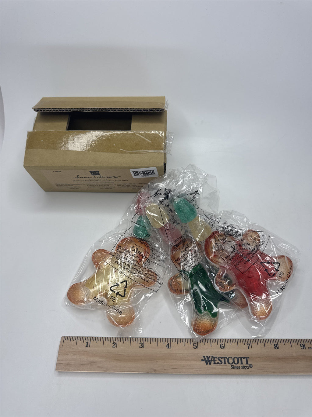 Vintage Home Interiors 57090 Gingerbread Gum Drops Ornament Set 3 New in Box