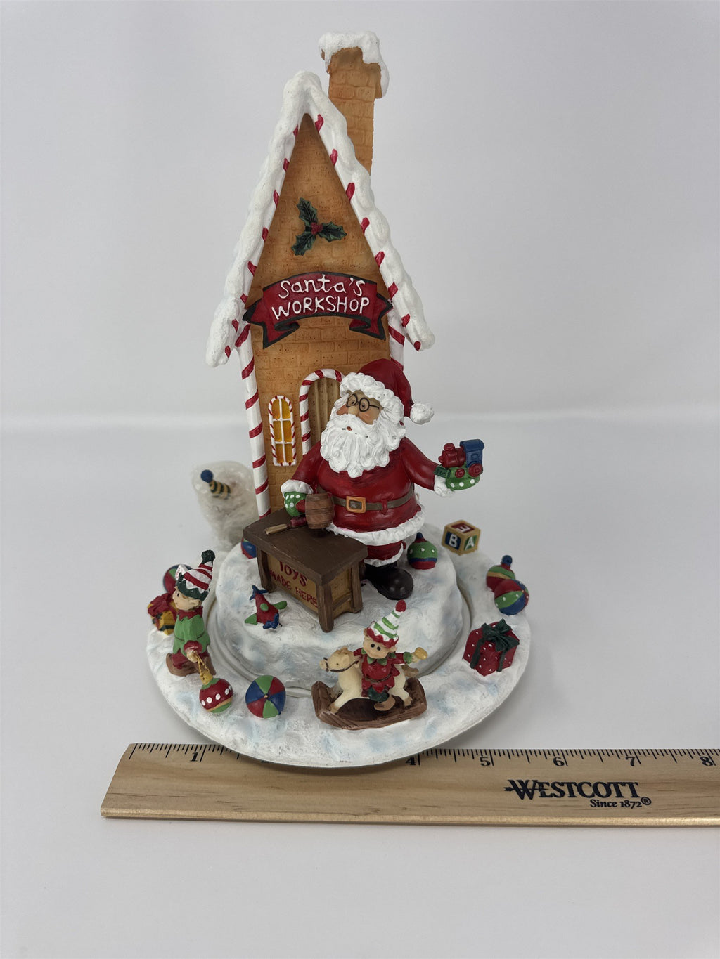 Home Interiors Santa's Workshop Music Box 58057 Animated Christmas Village NIB