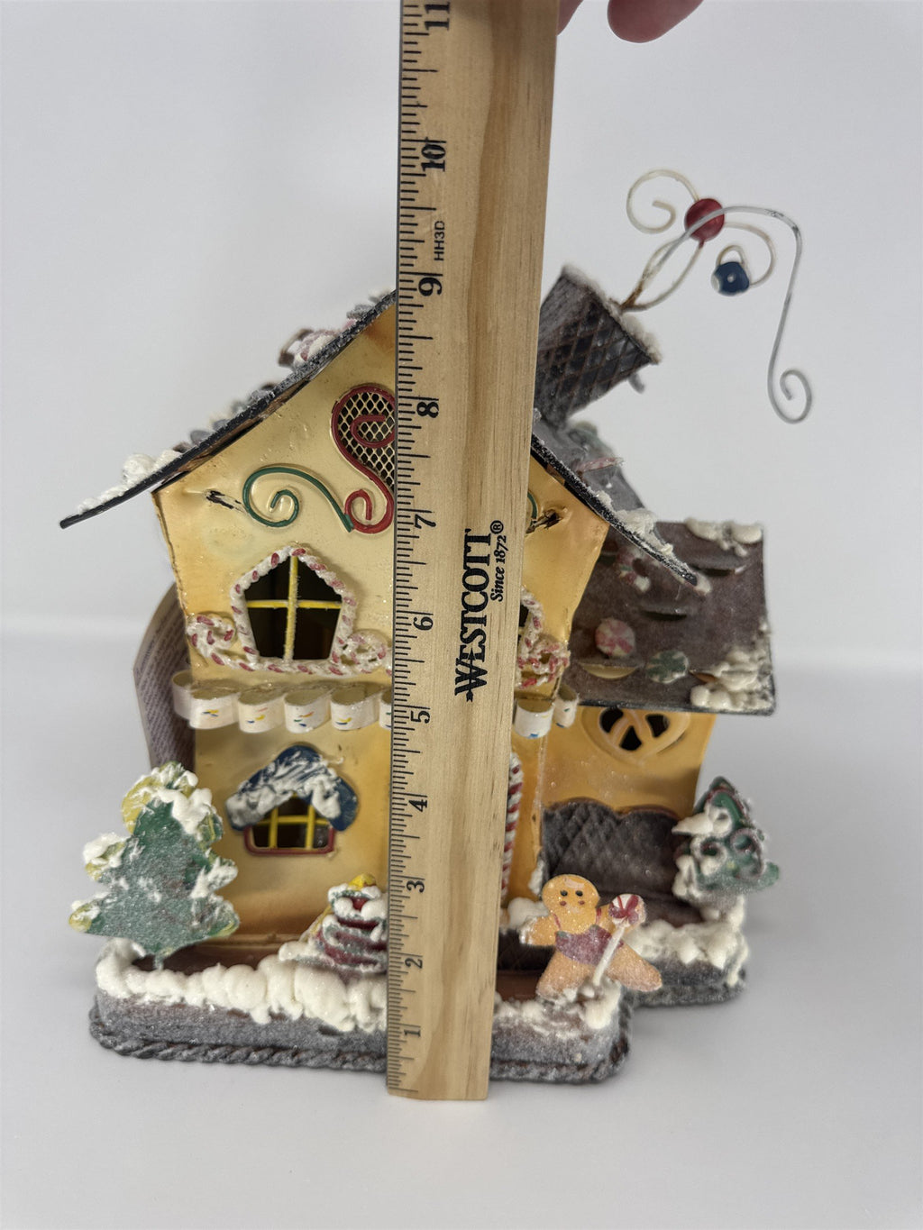 Home Interiors Gingerbread House Candle Holder 57042 Christmas Metal Decor NIB