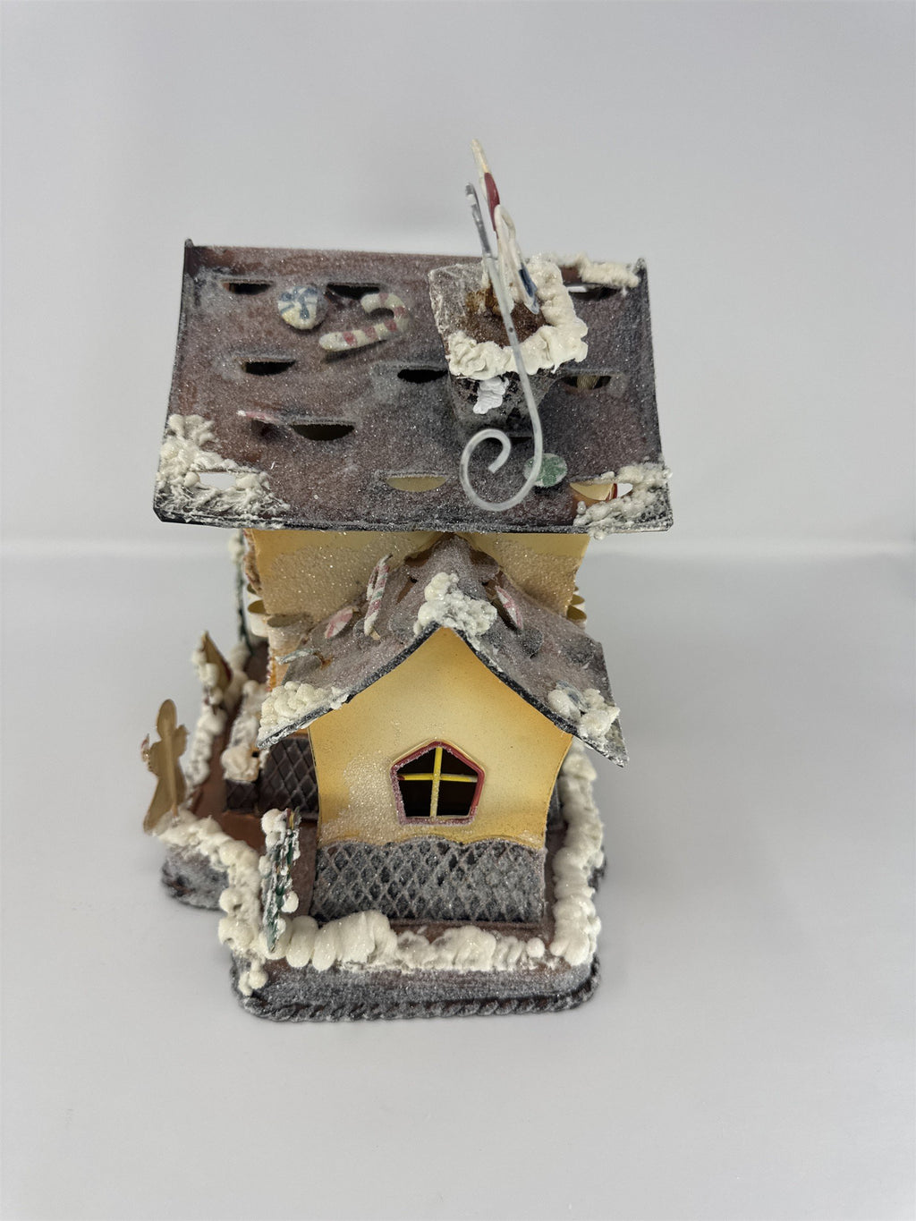 Home Interiors Gingerbread House Candle Holder 57042 Christmas Metal Decor NIB