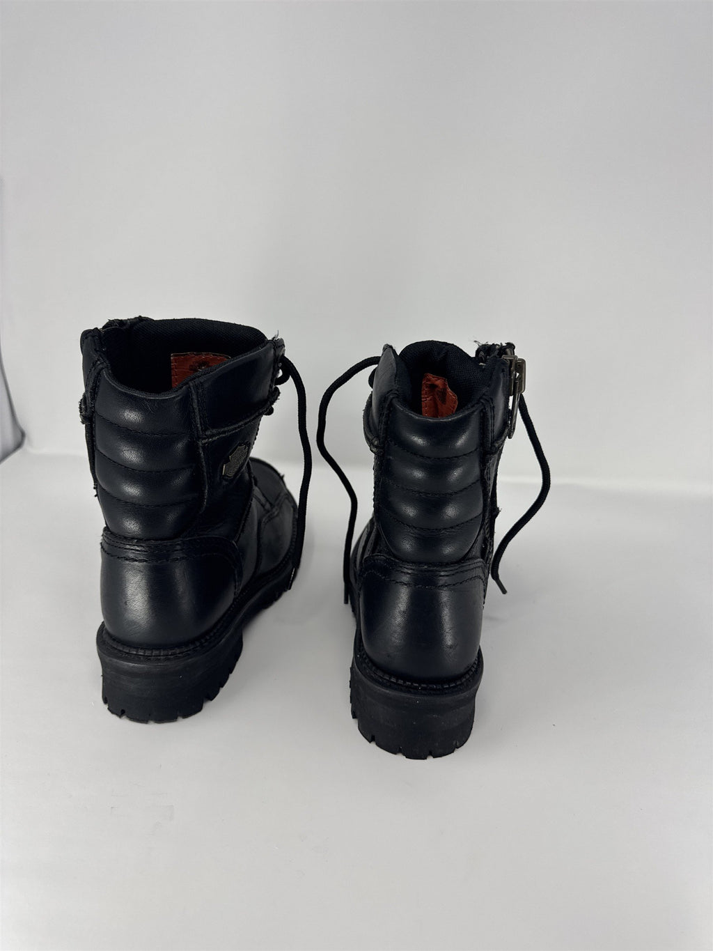 Harley-Davidson Women's Size 6 Black Leather Riding Boots Side Zip Moto