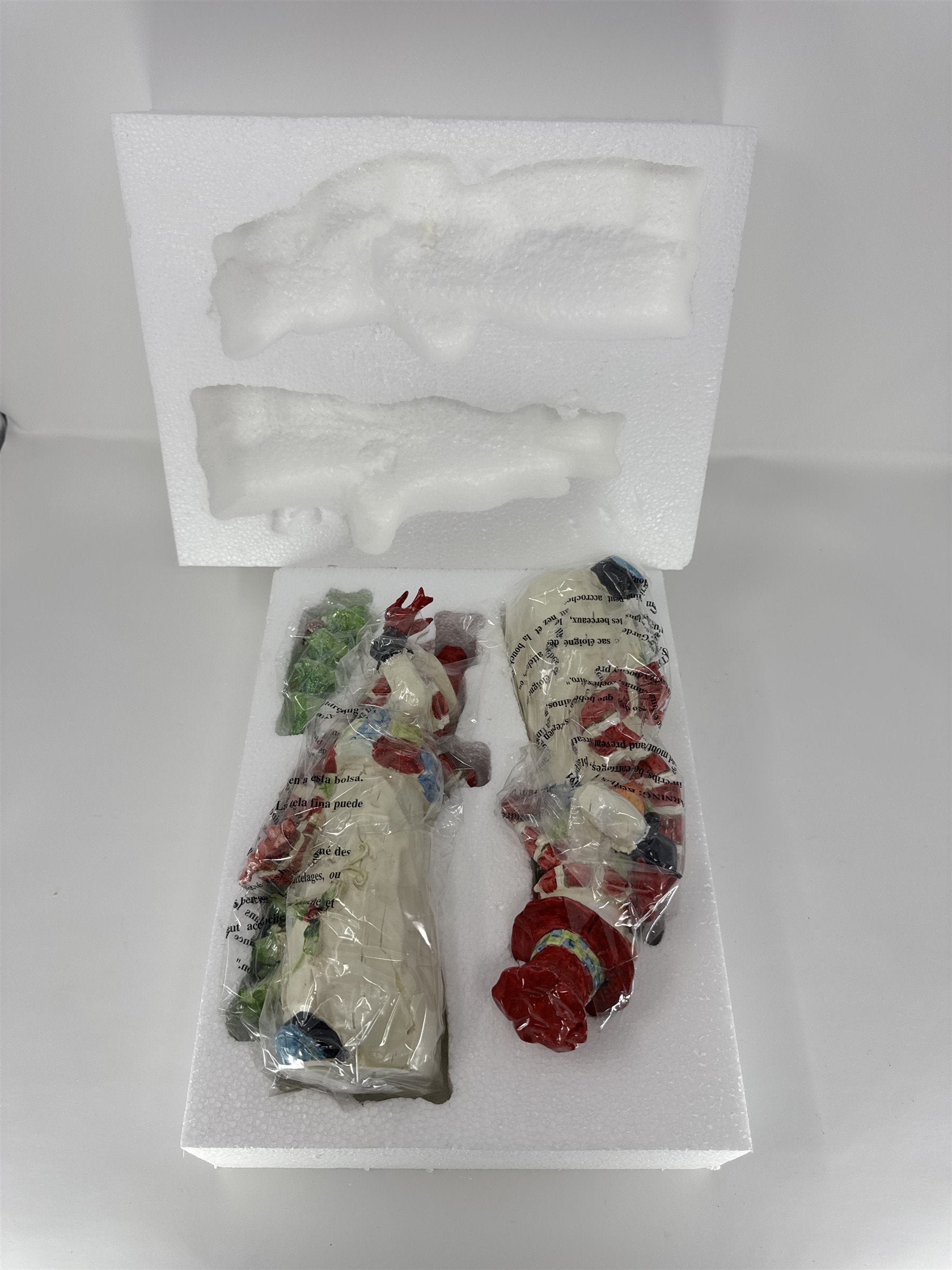 Home Interiors and Gifts Snowman Figurine Set of 2 Christmas Cardinal 59170