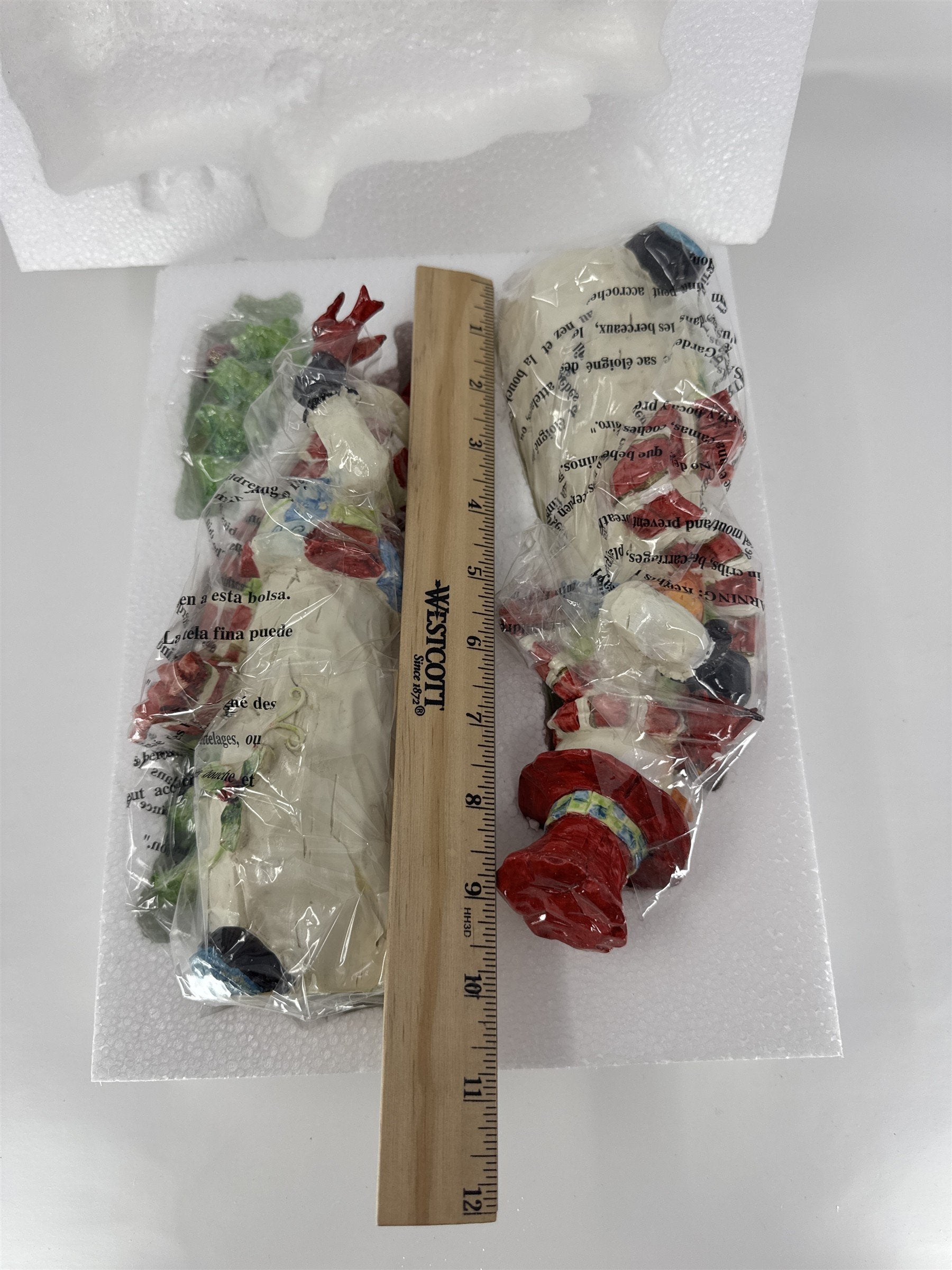 Home Interiors and Gifts Snowman Figurine Set of 2 Christmas Cardinal 59170
