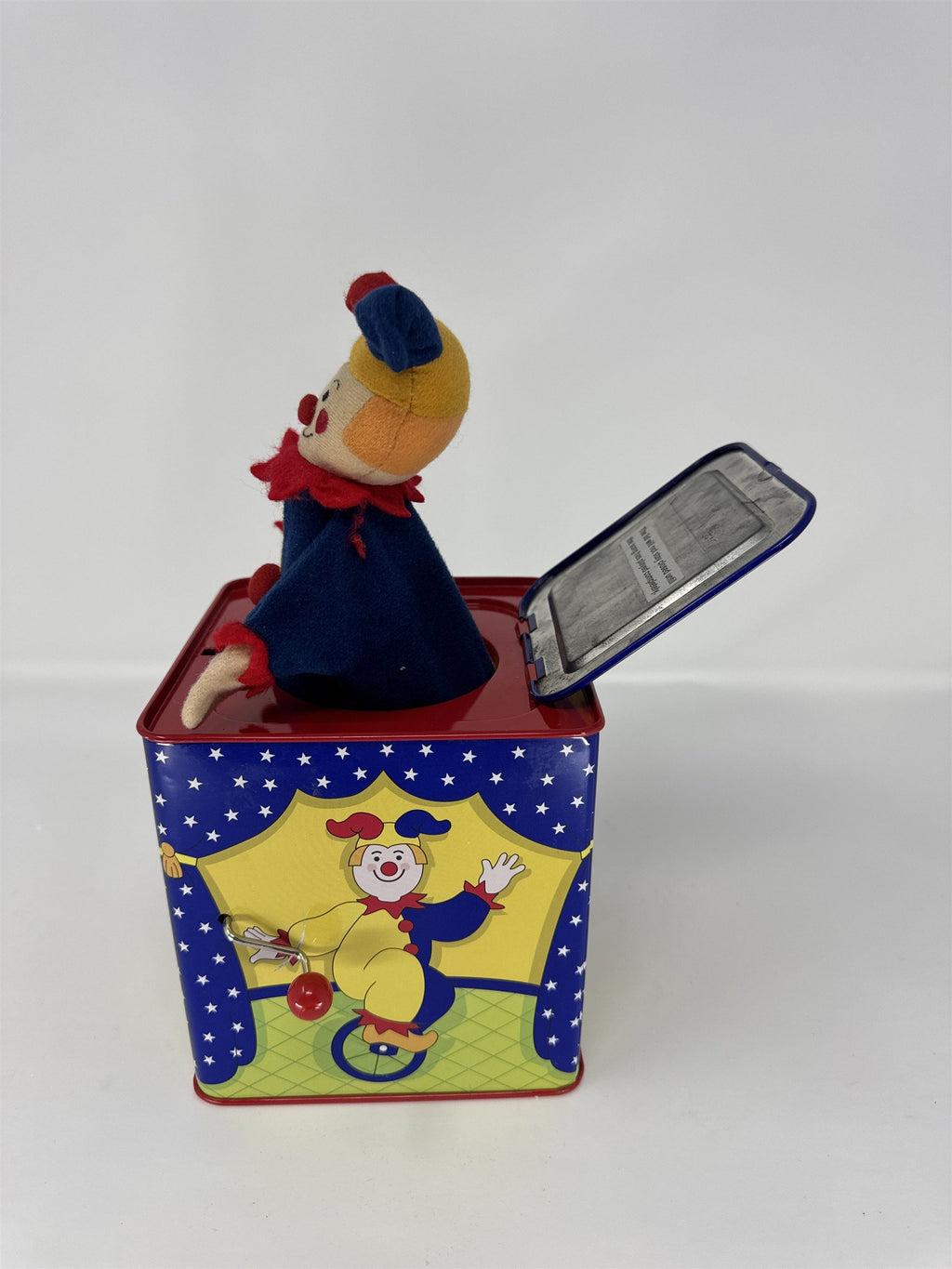 Vintage Jack in the Box Musical Toy Metal Tin Pop Up Character Retro Play