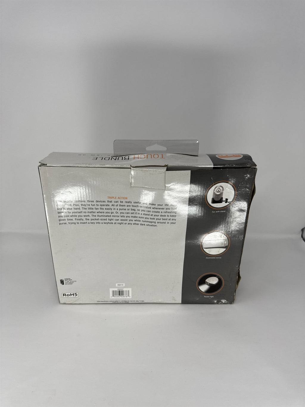 RadioShack Home Touch Bundle Mini Fan Illuminated Mirror Pocket Light 630-0337