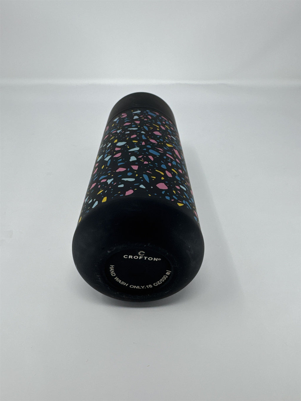 Crofton Terrazzo Water Bottle 18oz Black Multi Speckle Insulated Flask Tumbler