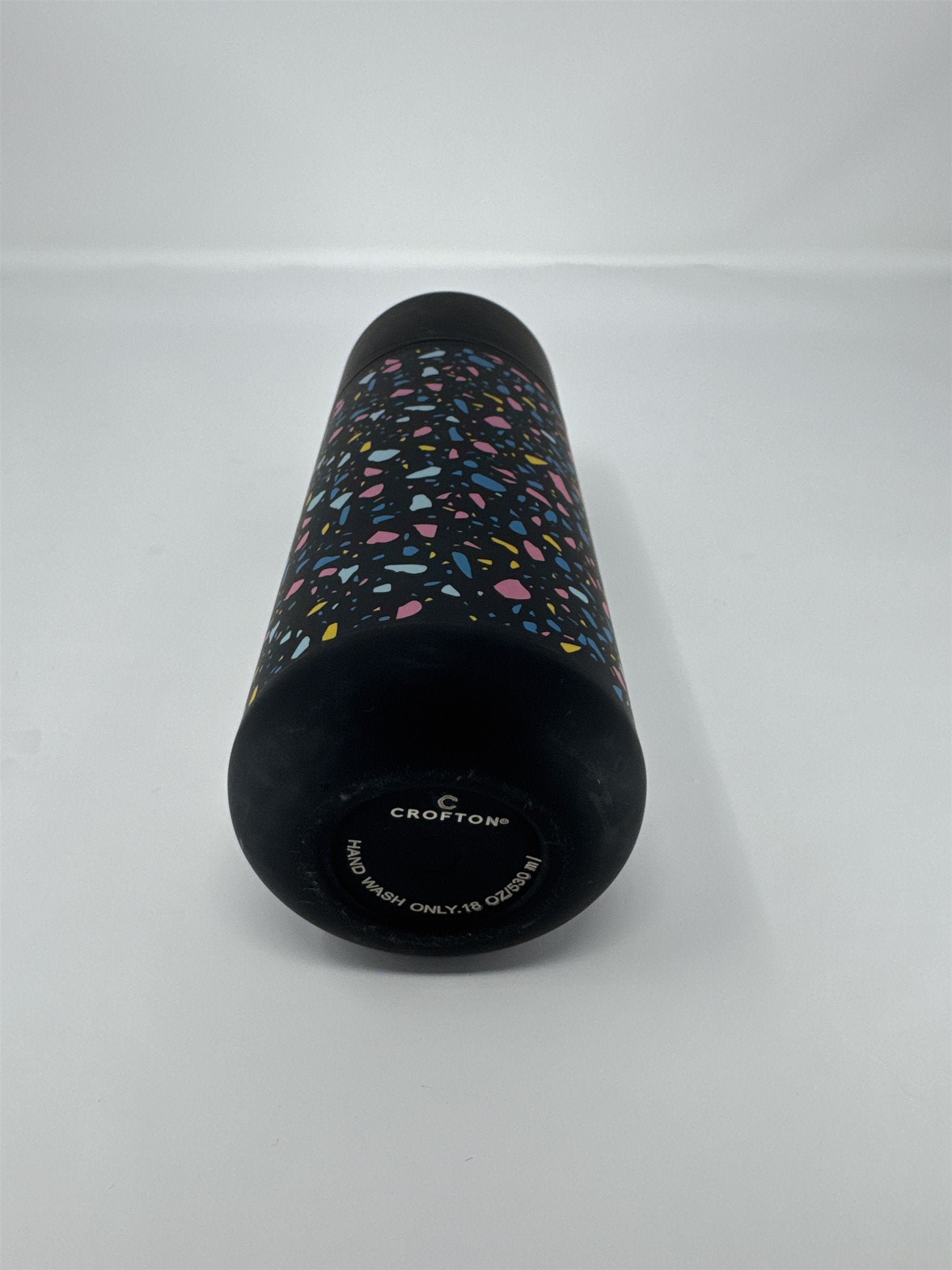 Crofton Terrazzo Water Bottle 18oz Black Multi Speckle Insulated Flask Tumbler