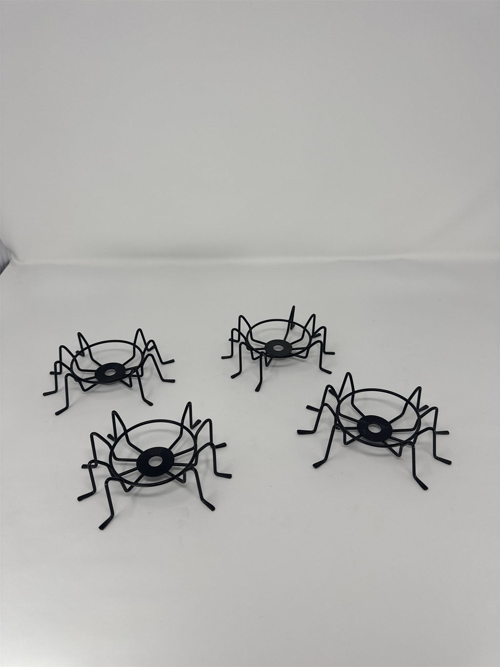 Halloween Spider Candle Holder Set of 4 Metal Votive Tea Light Spooky Gothic