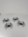 Halloween Spider Candle Holder Set of 4 Metal Votive Tea Light Spooky Gothic
