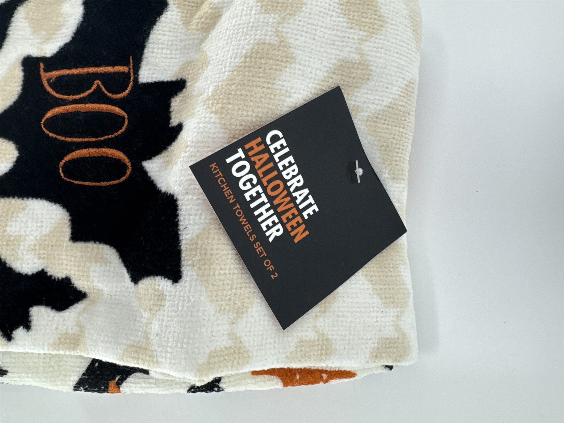 Kohl's Celebrate Halloween Together Kitchen Towels Set 2 Bats Boo Eek