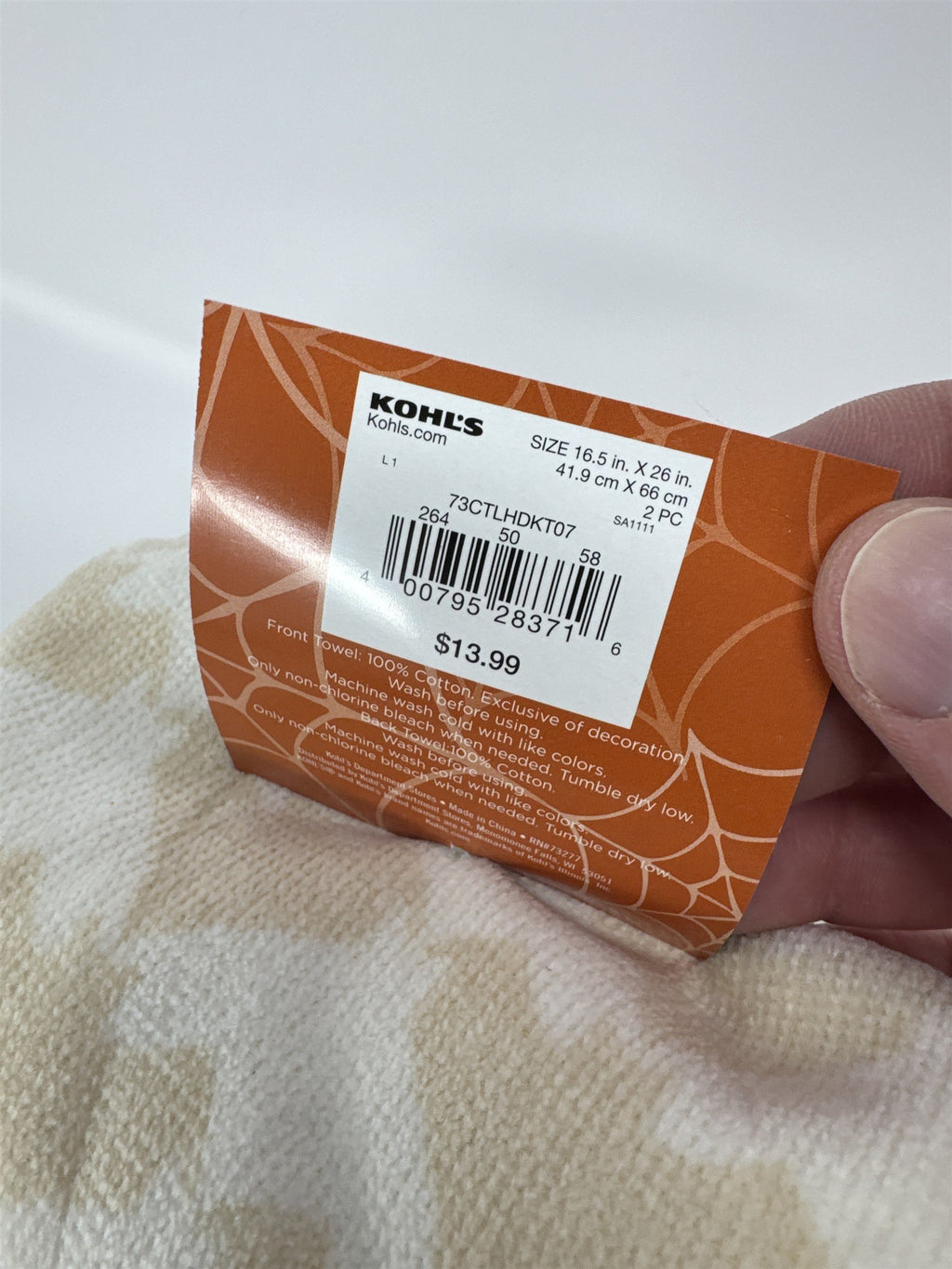 Kohl's Celebrate Halloween Together Kitchen Towels Set 2 Bats Boo Eek