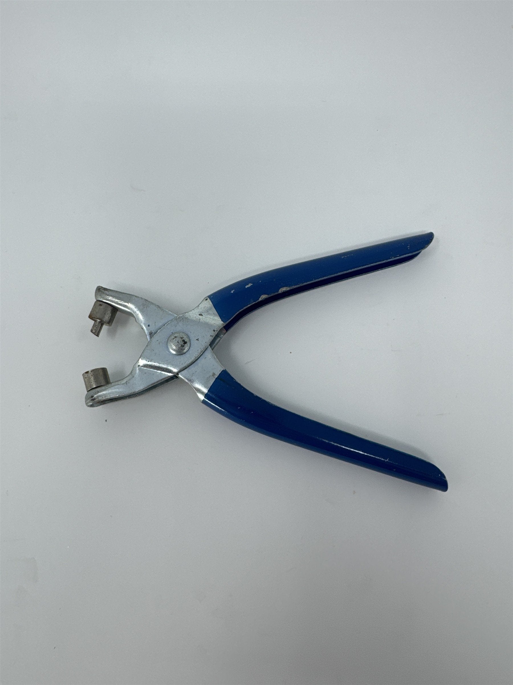 Vintage Japan Eyelet Punch Plier Tool Heavy Duty Blue Metal Craft Leather