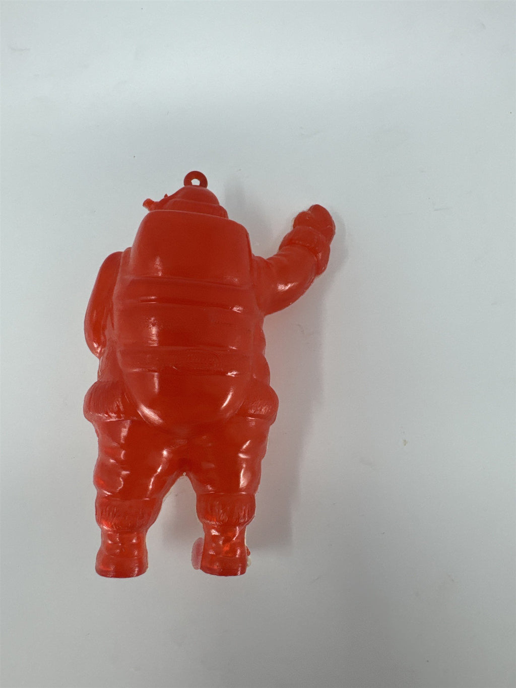 Vintage Santa Candy Container Ornament Red Clear Plastic