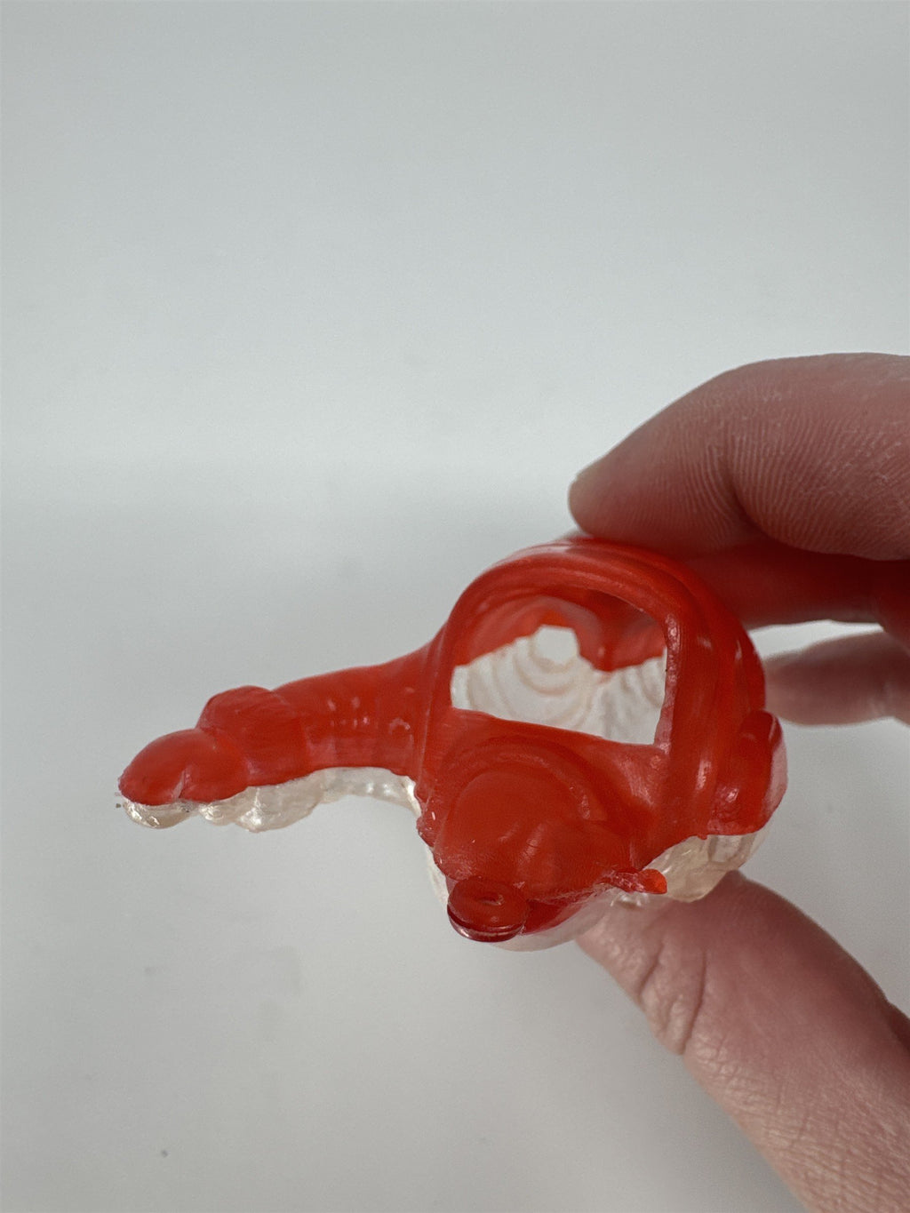 Vintage Santa Candy Container Ornament Red Clear Plastic