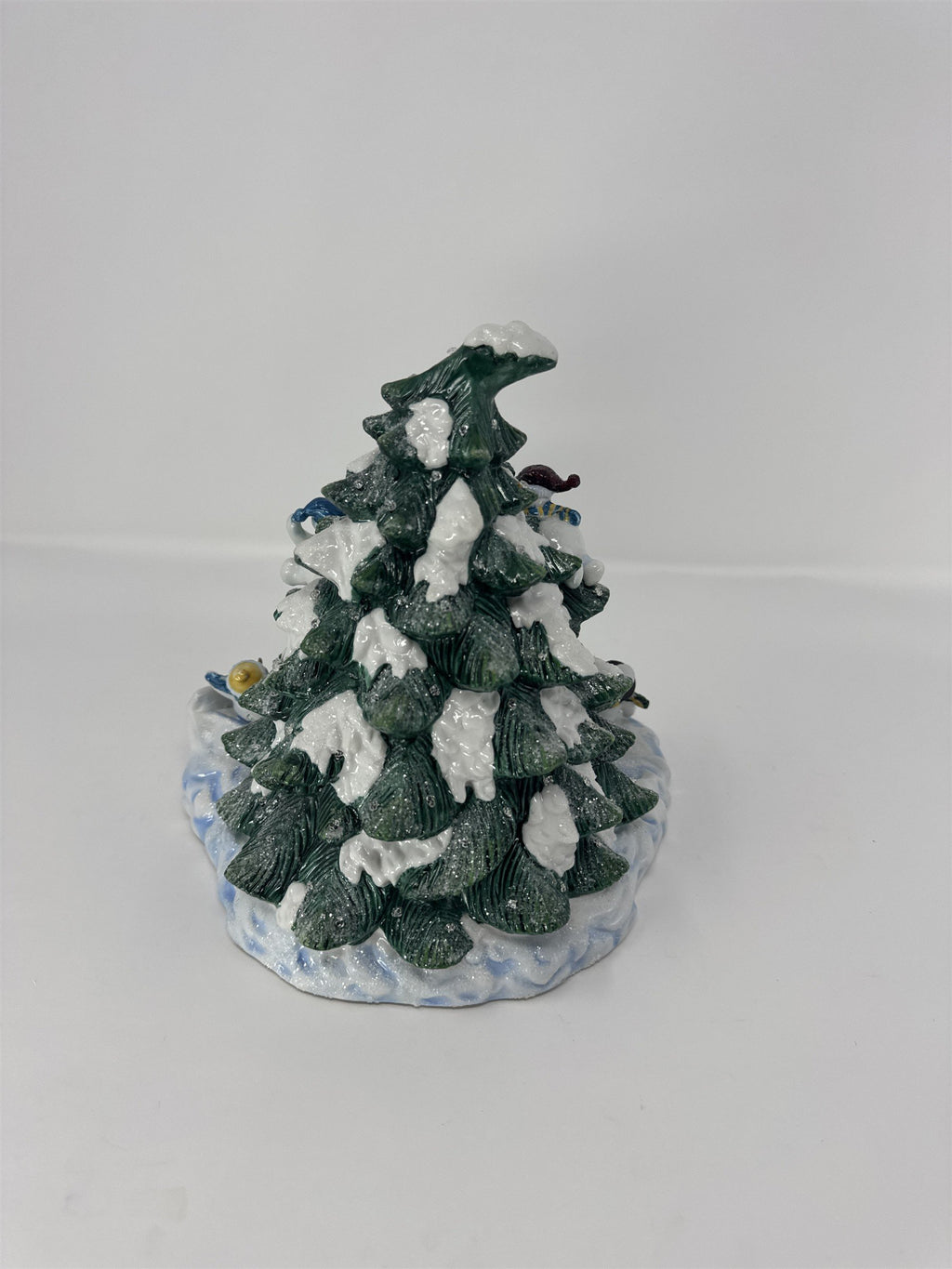 Home Interiors 57069 Lighted Fiber Optic Snowman Ice Skating Tree Figurine