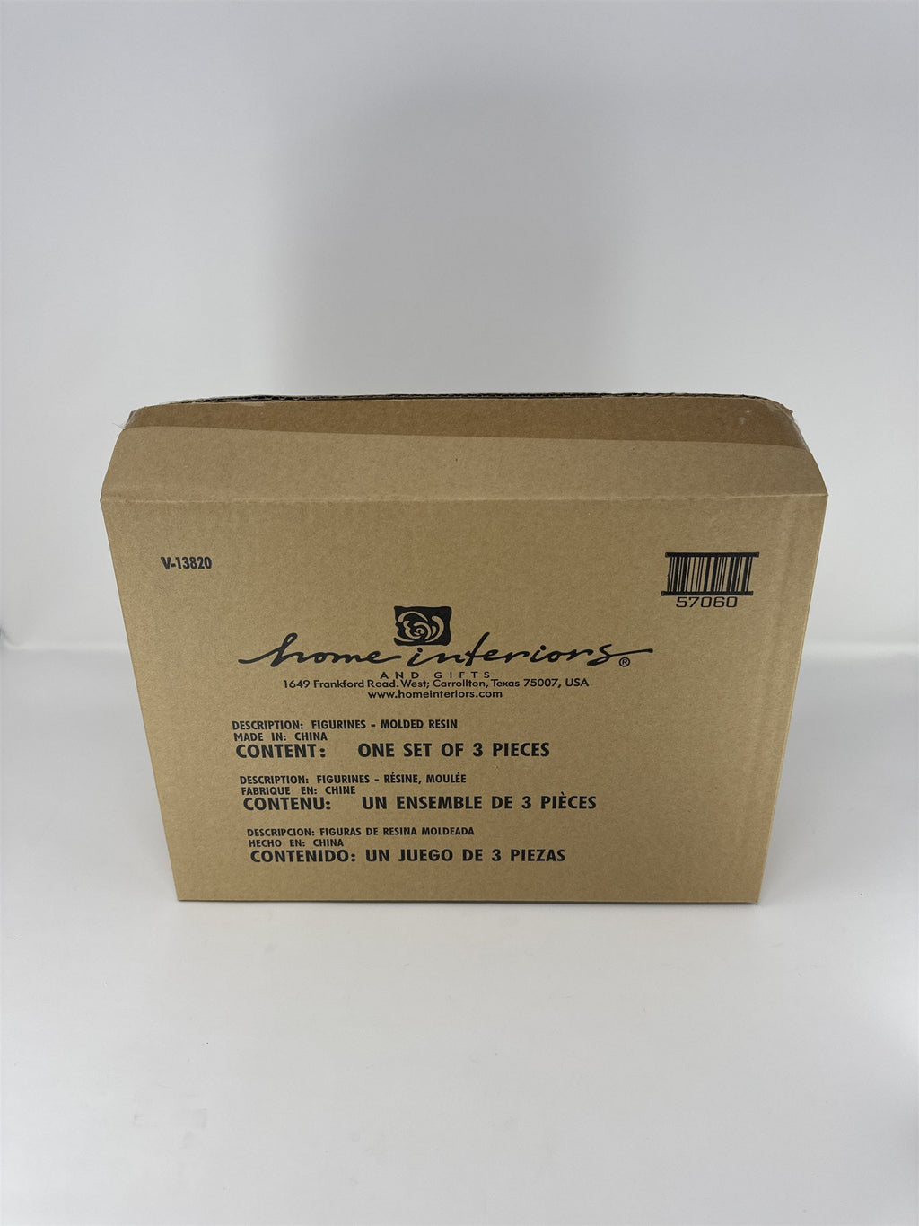 Home Interiors 57060 Country Christmas Figurine Set of 3 Santa Snowman Tree NIB