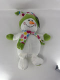 Sugar Loaf Snowman Plush Stuffed Creek Green Polka Dot Hat Scarf Holiday