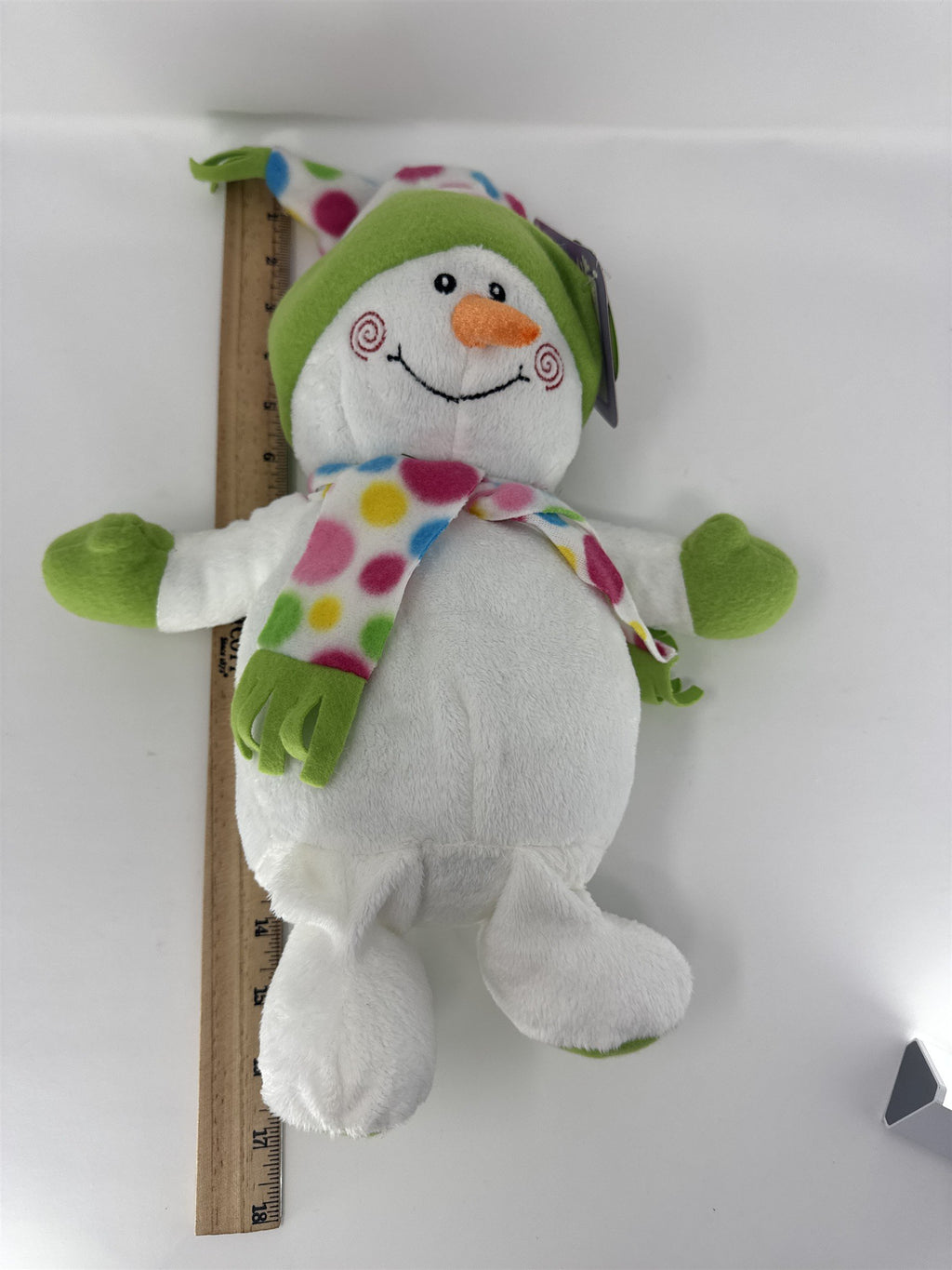 Sugar Loaf Snowman Plush Stuffed Creek Green Polka Dot Hat Scarf Holiday