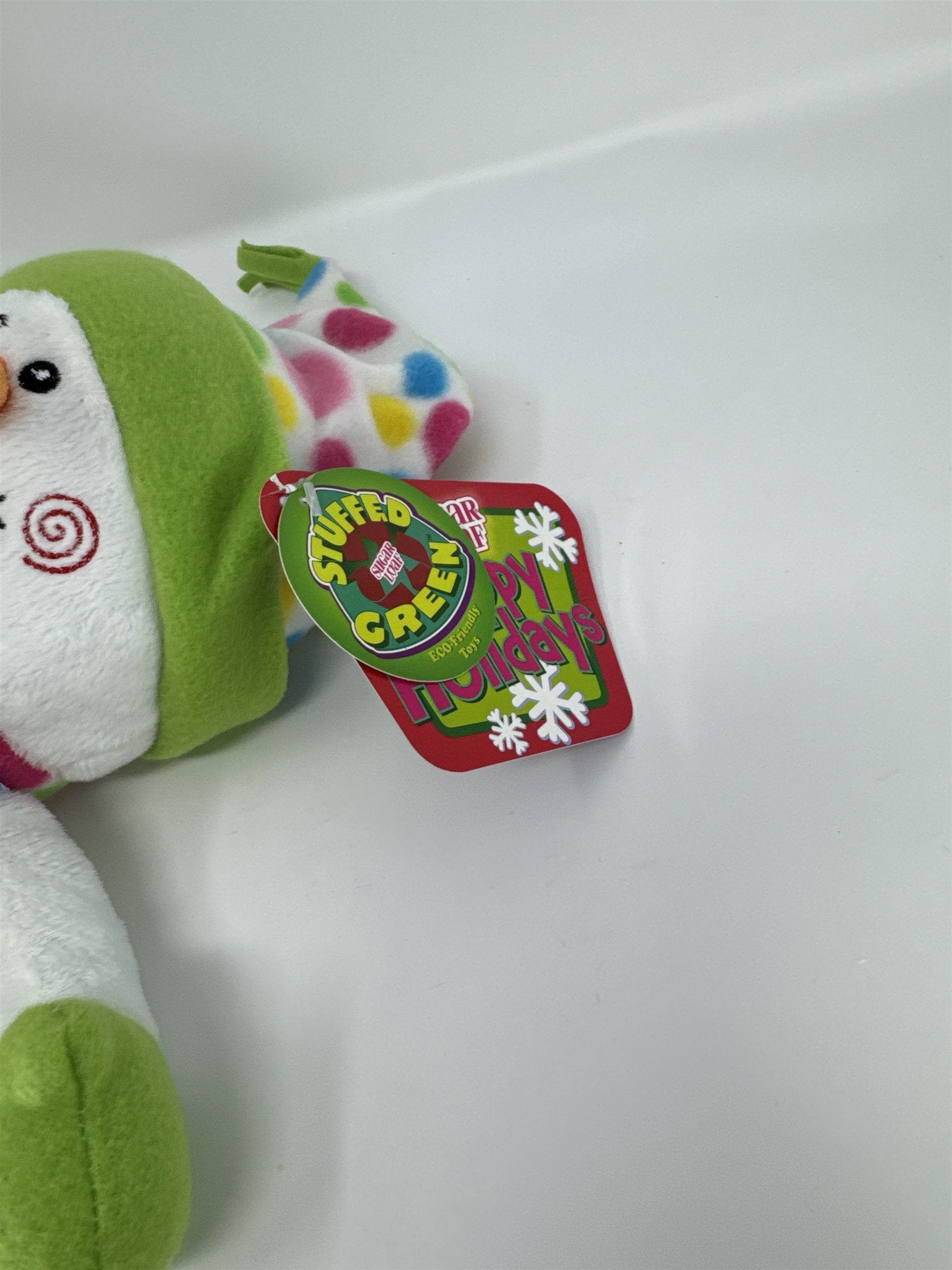 Sugar Loaf Snowman Plush Stuffed Creek Green Polka Dot Hat Scarf Holiday