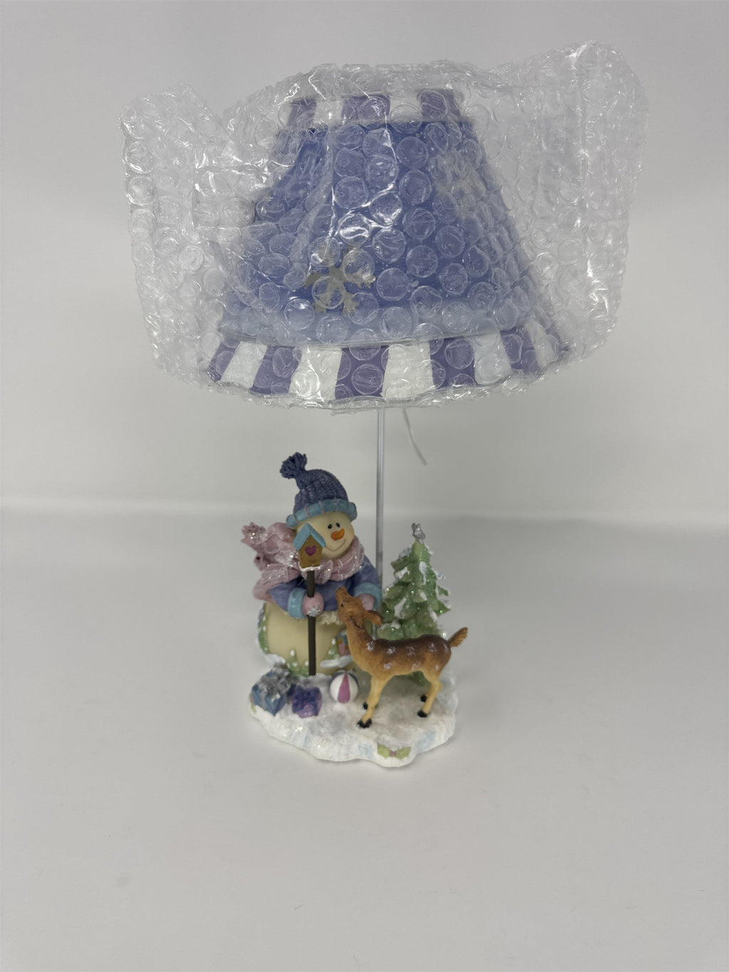 Home Interiors Snowman Deer Candle Holder with Shade Christmas Winter 56021