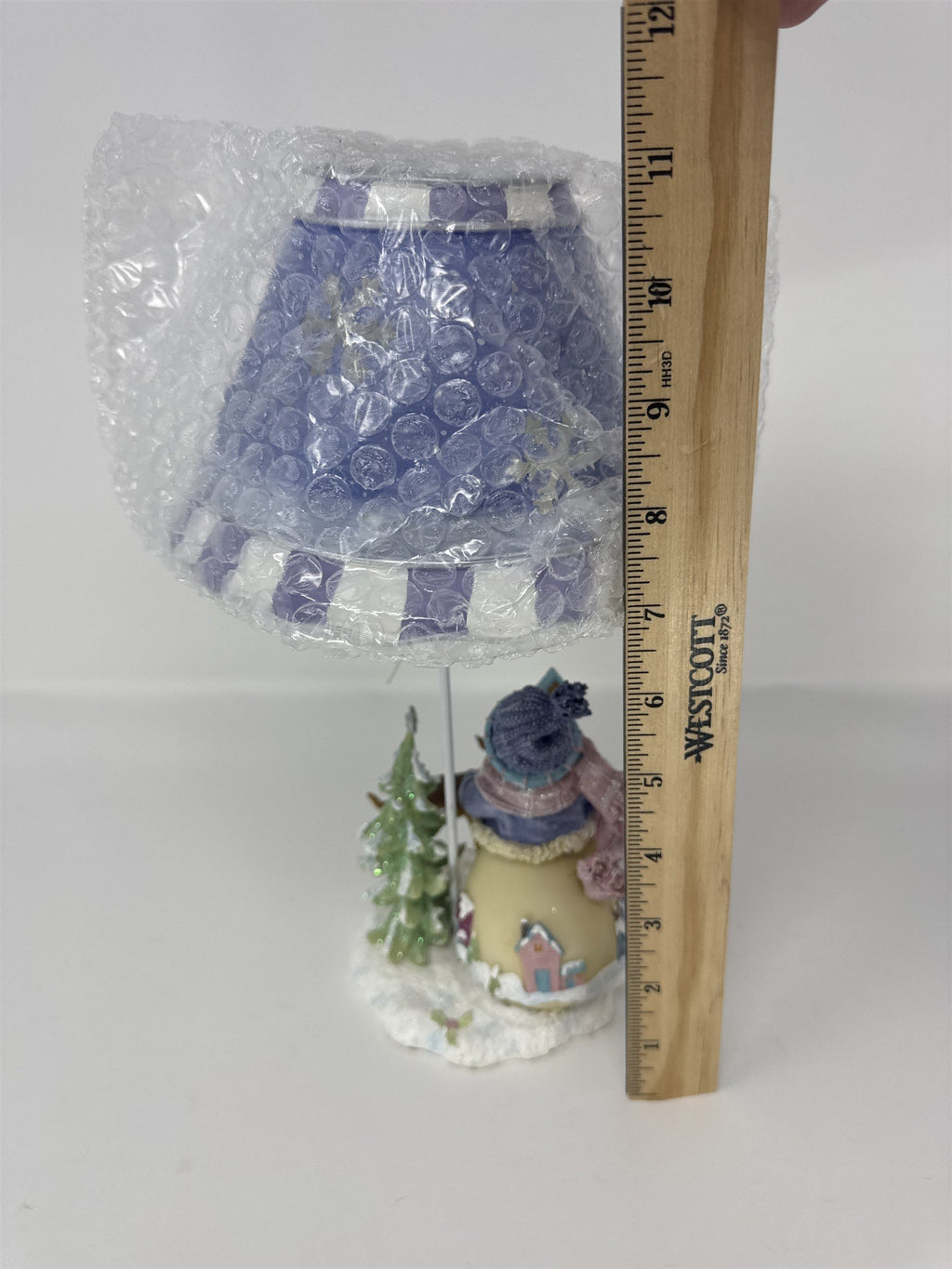 Home Interiors Snowman Deer Candle Holder with Shade Christmas Winter 56021