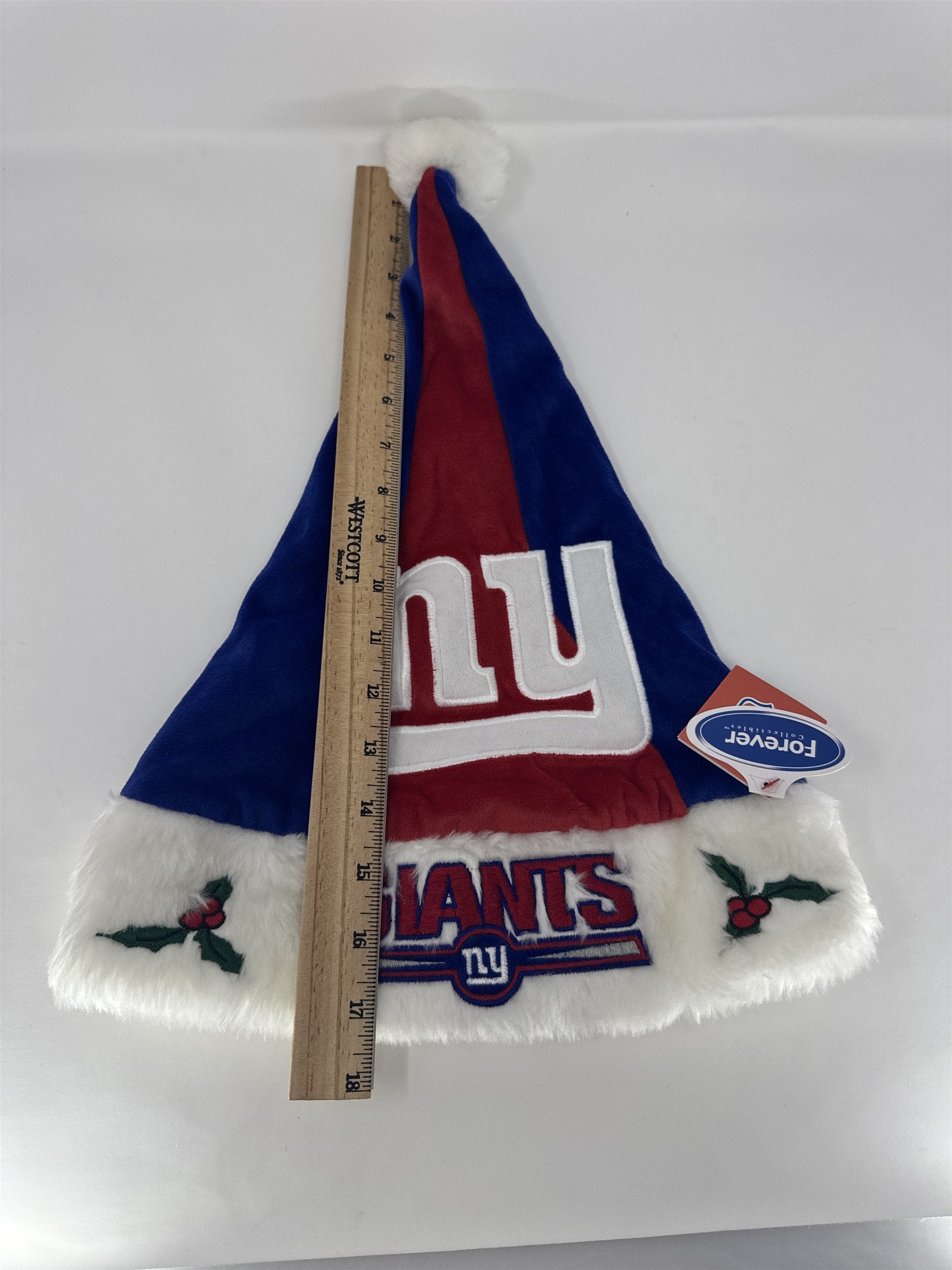 NY Giants Santa Hat 18" Forever Collectibles NFL Christmas Gift