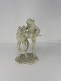 Bon-Ton Home Expressions Dancing Frogs Figurine White Resin Dragonfly 10"