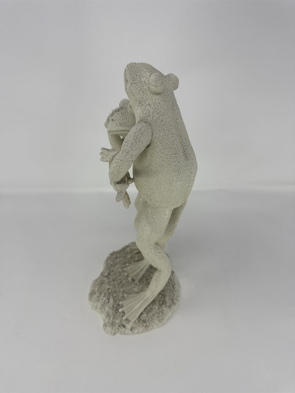 Bon-Ton Home Expressions Dancing Frogs Figurine White Resin Dragonfly 10"