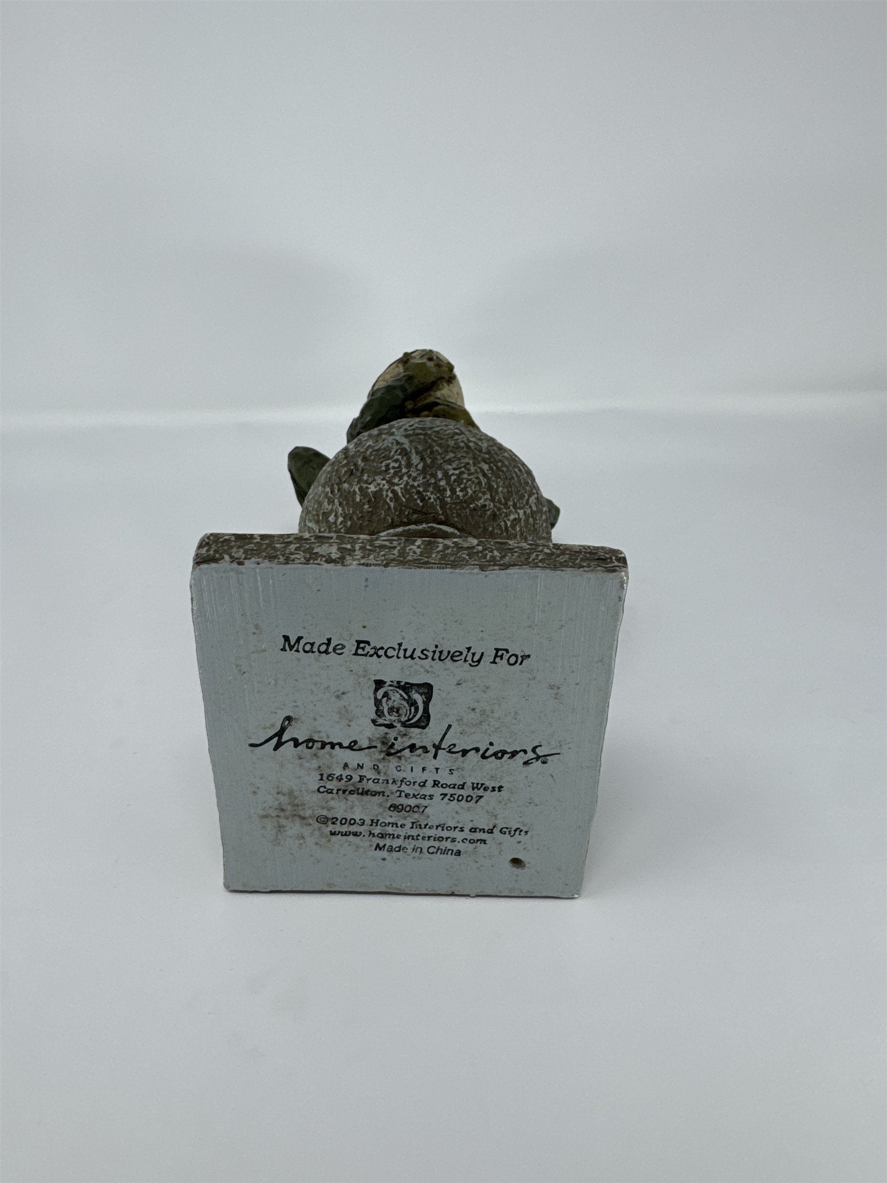Home Interiors Frog Prince Figurine Thinking on Orb Statue 2003 Resin *Chips*
