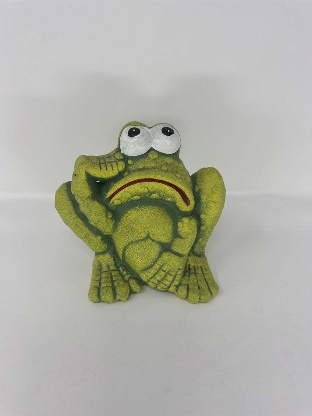Thinking Frog Figurine Garden Statue Ocean Desert Sales Green Textured