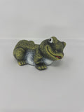 Smiling Frog Figurine Lying Down Ocean Desert Sales Green Garden Statue