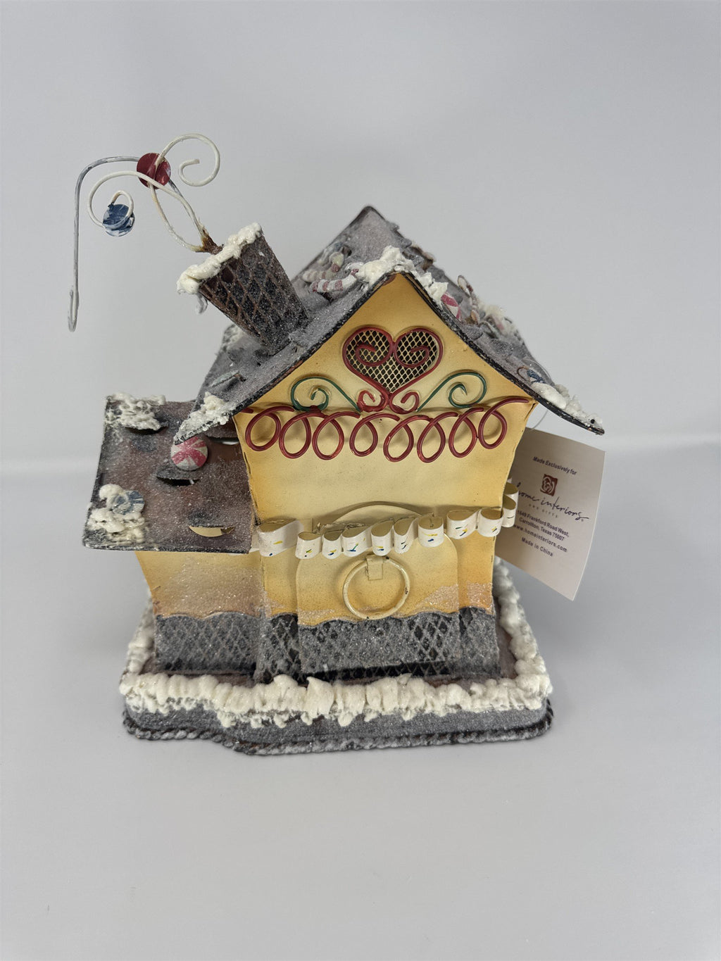 Home Interiors Gingerbread House Candle Holder 57042 Christmas Metal Decor NIB